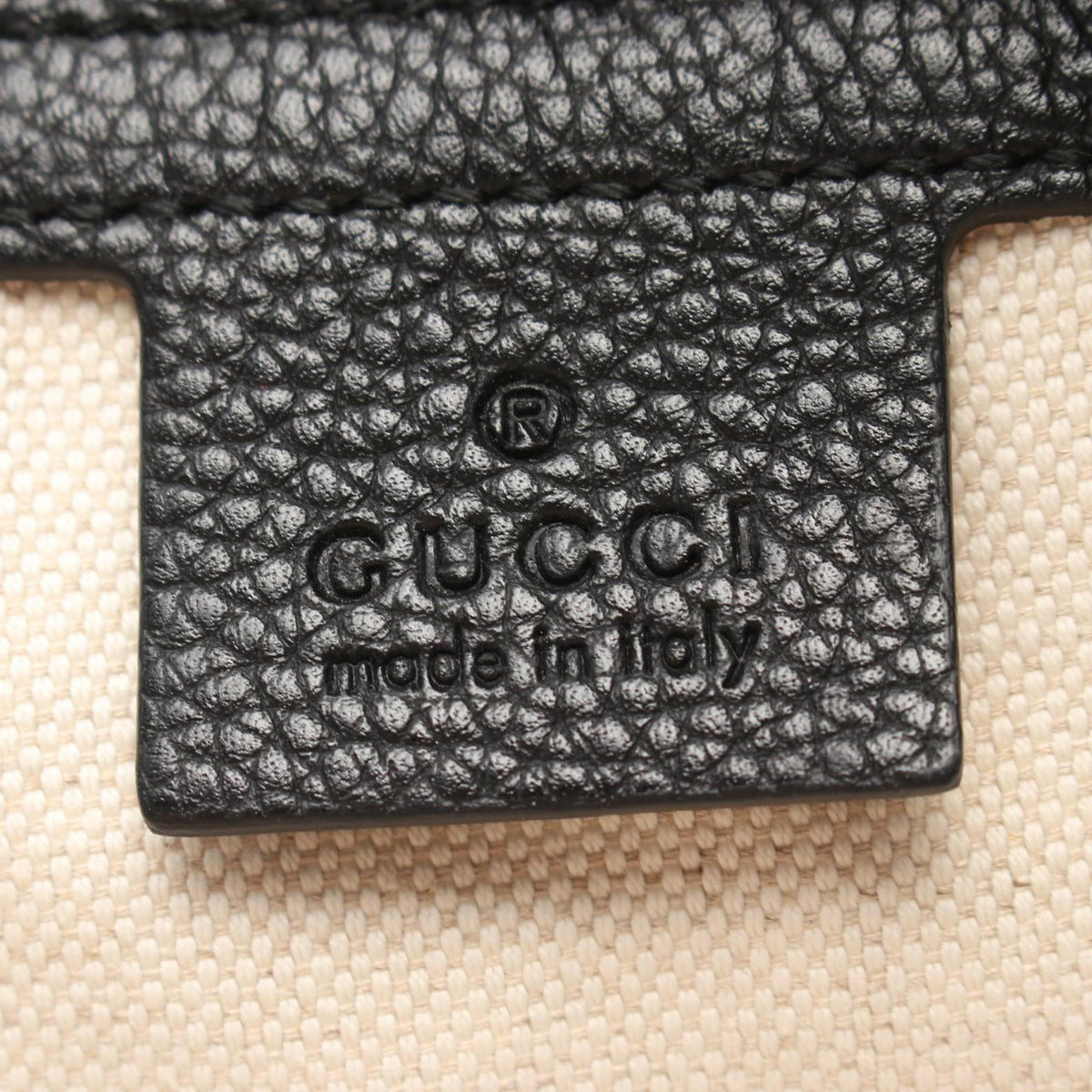 Gucci Leather Logo Backpack