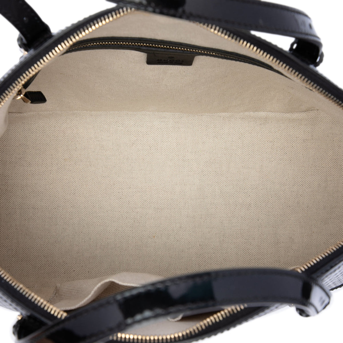 Gucci Large Microguccissima Patent Nice Dome Satchel — Black