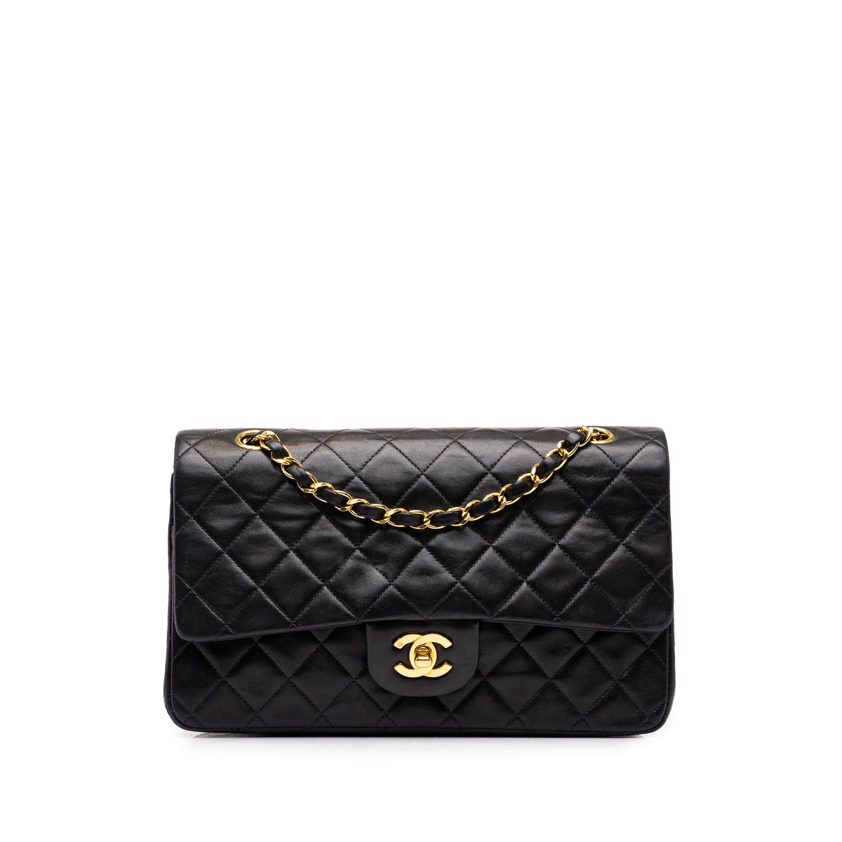 Chanel Medium Classic Lambskin Double Flap — Black