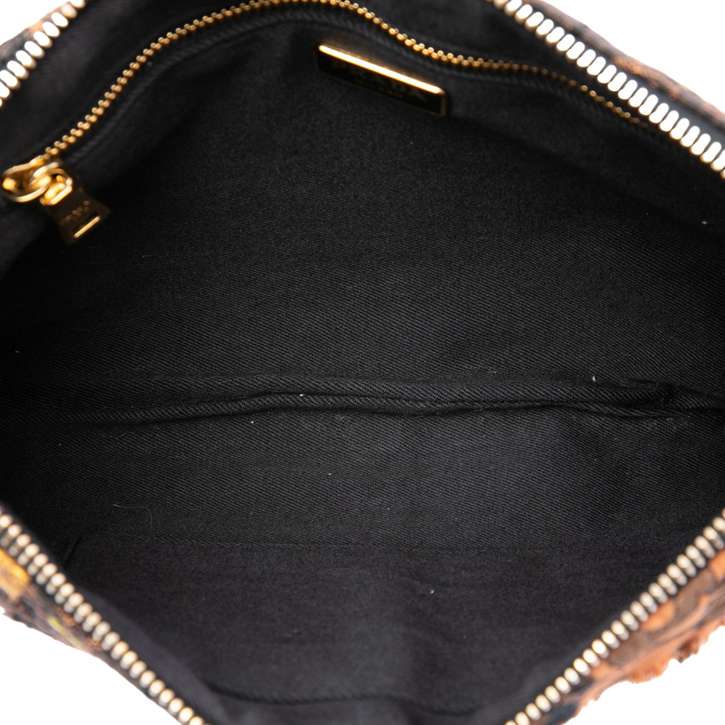 Prada Canvas Broccato Patch Clutch
