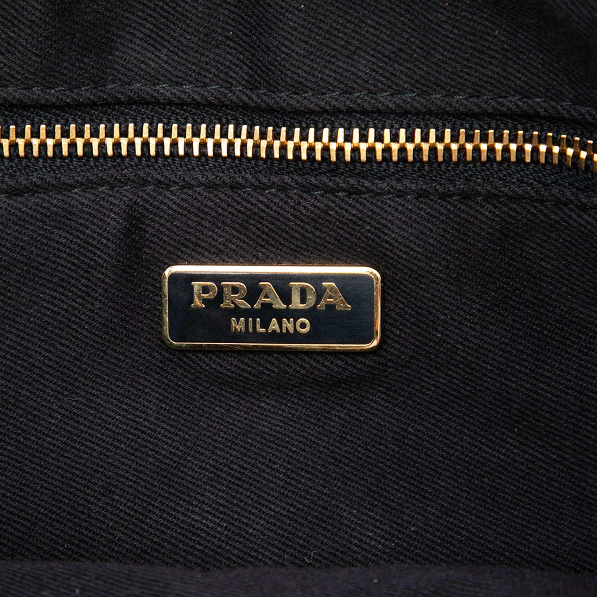 Prada Canvas Broccato Patch Clutch