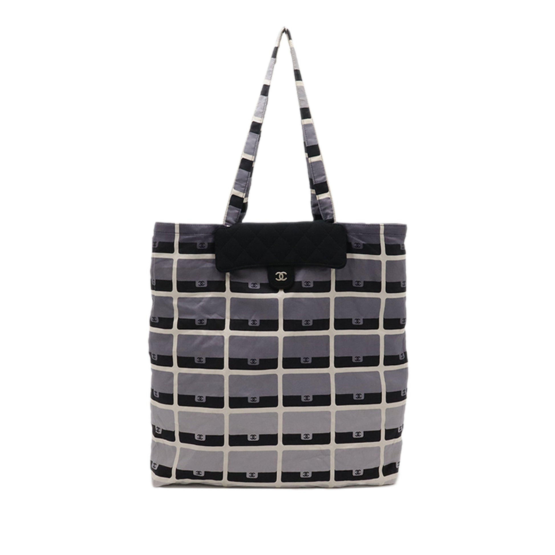 Chanel Canvas Graffiti Foldable Shopping Tote in Jersey Flap