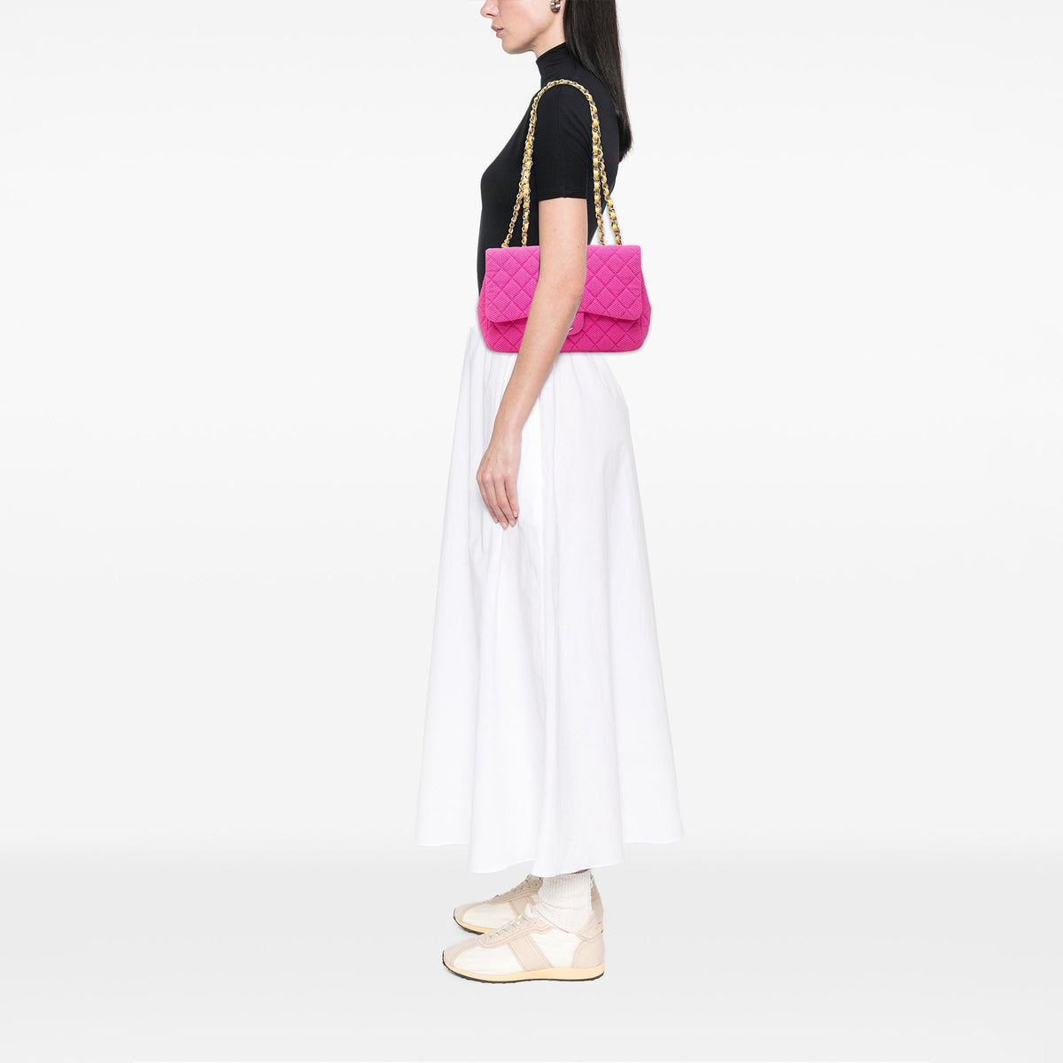 Chanel Jumbo Classic Mesh Single Flap — Pink