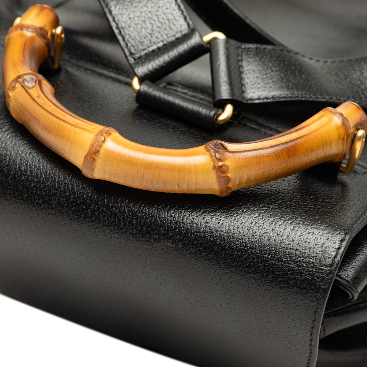 Gucci Large Calfskin Bamboo Drawstring Backpack — Black