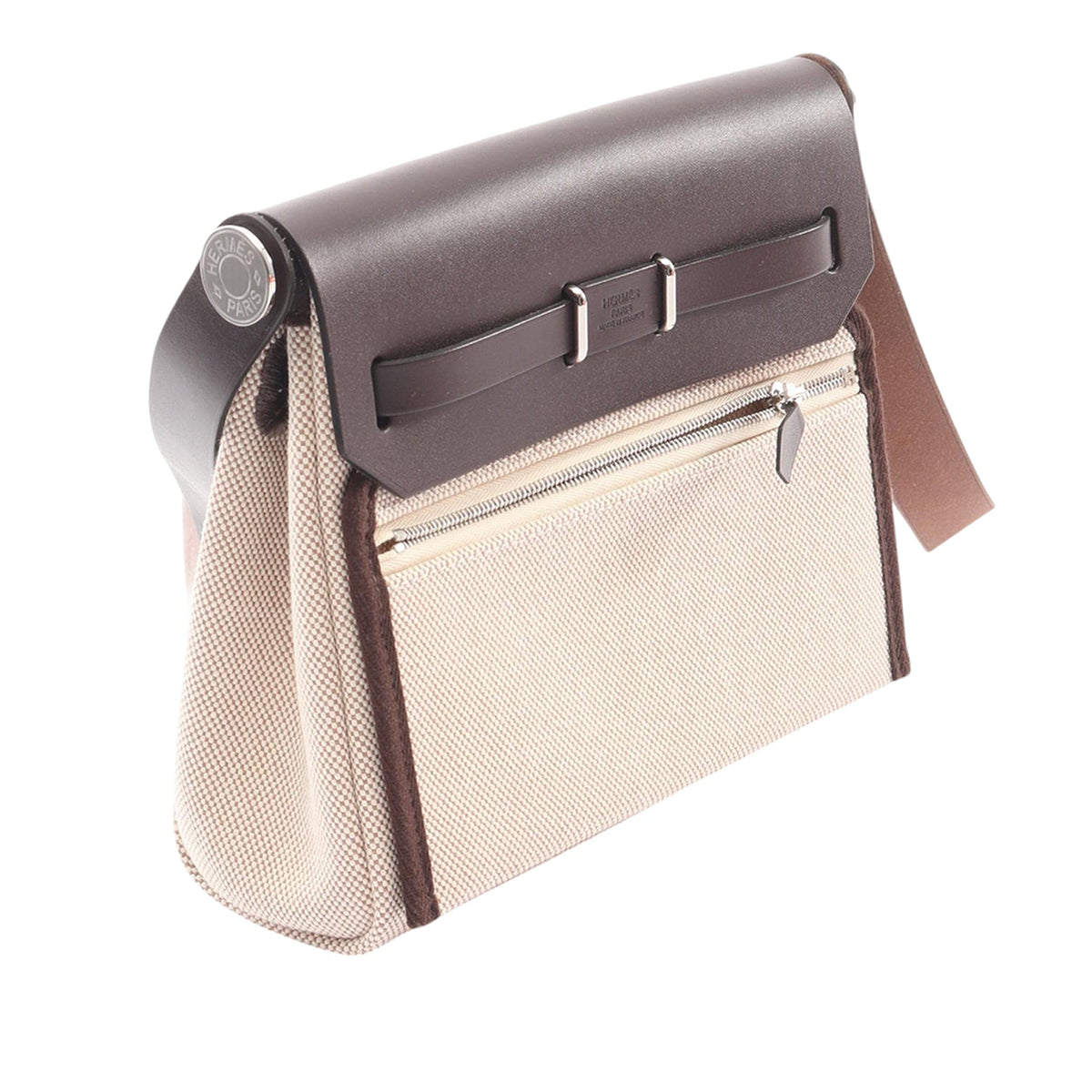 Hermès Military Toile and Vache Hunter Herbag Zip 20