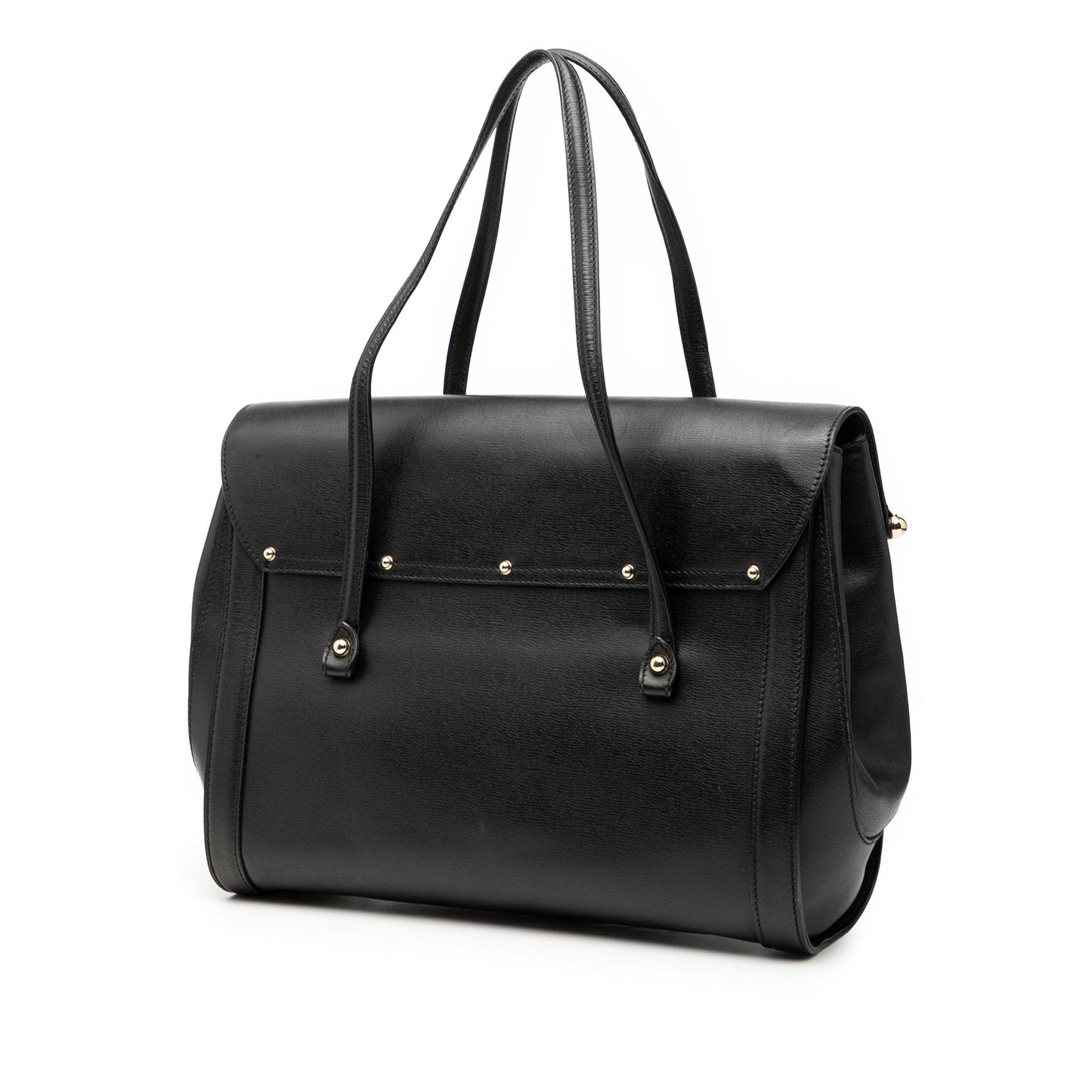 Gucci Large Leather Bamboo Bullet Tote
