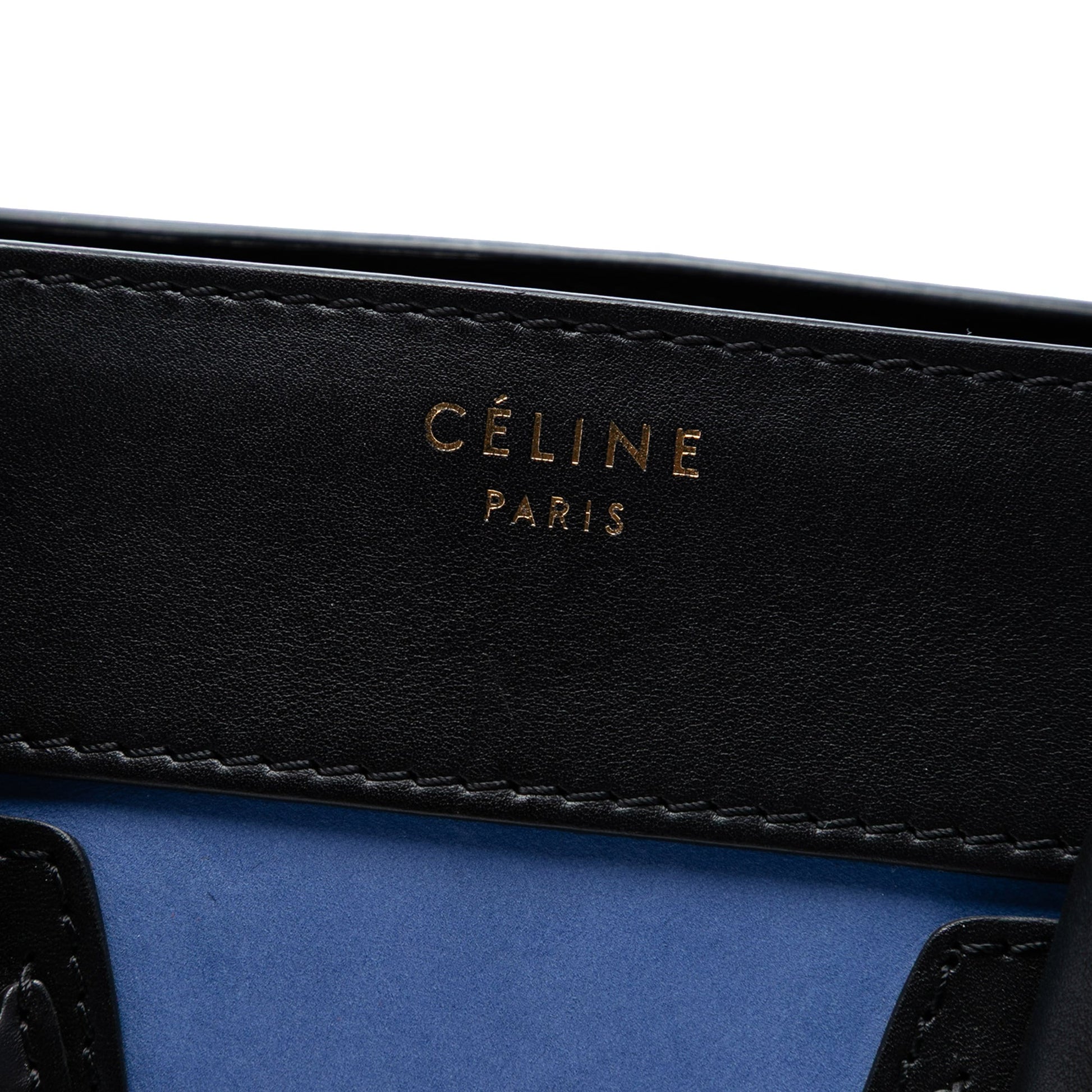 Celine Micro Tricolor Calfskin and Suede Luggage Tote