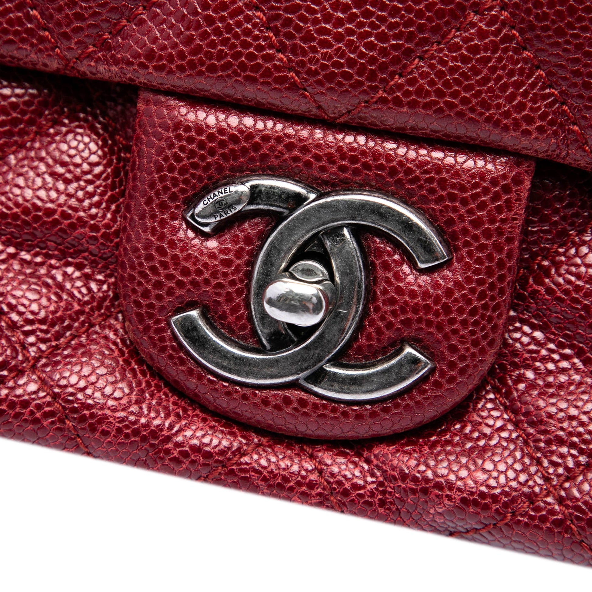 Chanel Jumbo Quilted Iridescent Caviar Easy Flap