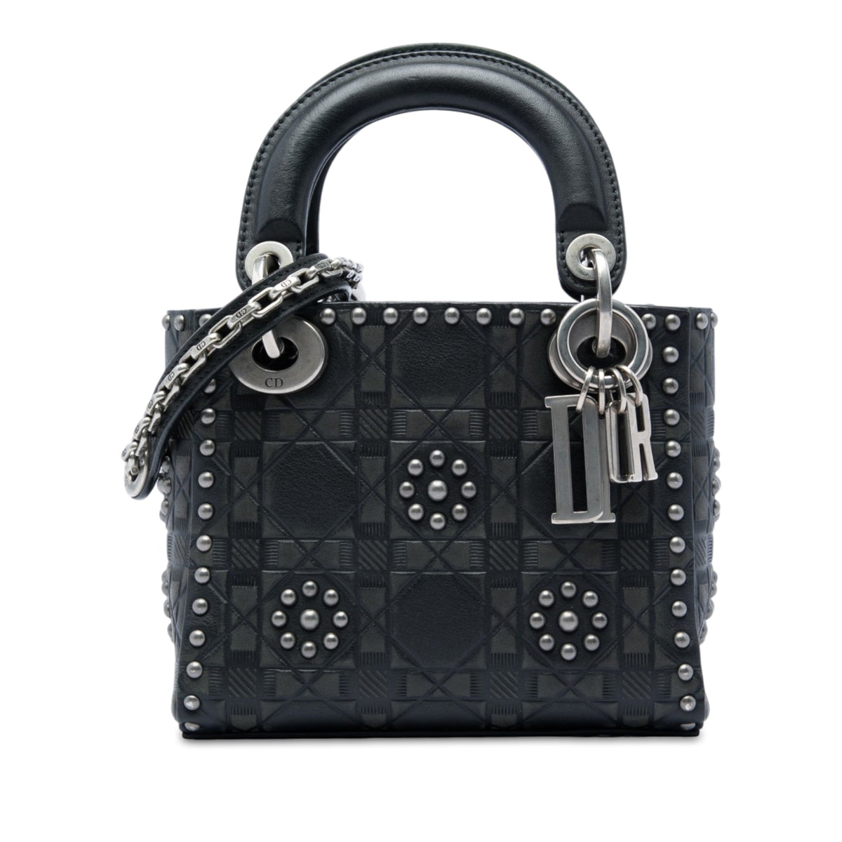 Dior Mini Calfskin Cannage Studded Flower Lady Dior