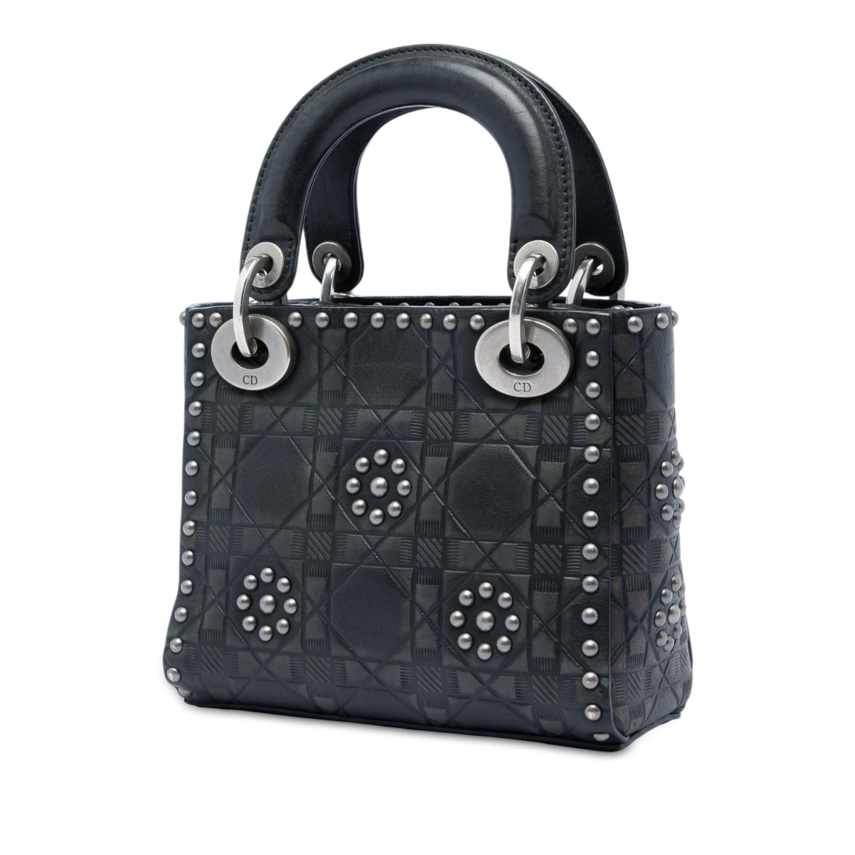 Dior Mini Calfskin Cannage Studded Flower Lady Dior