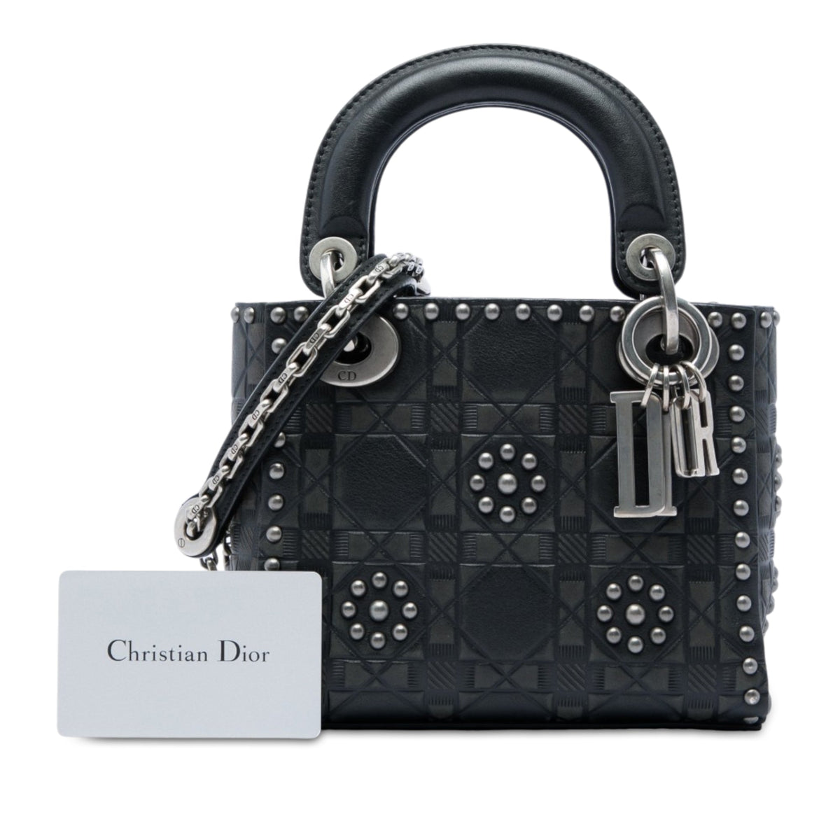 Dior Mini Calfskin Cannage Studded Flower Lady Dior