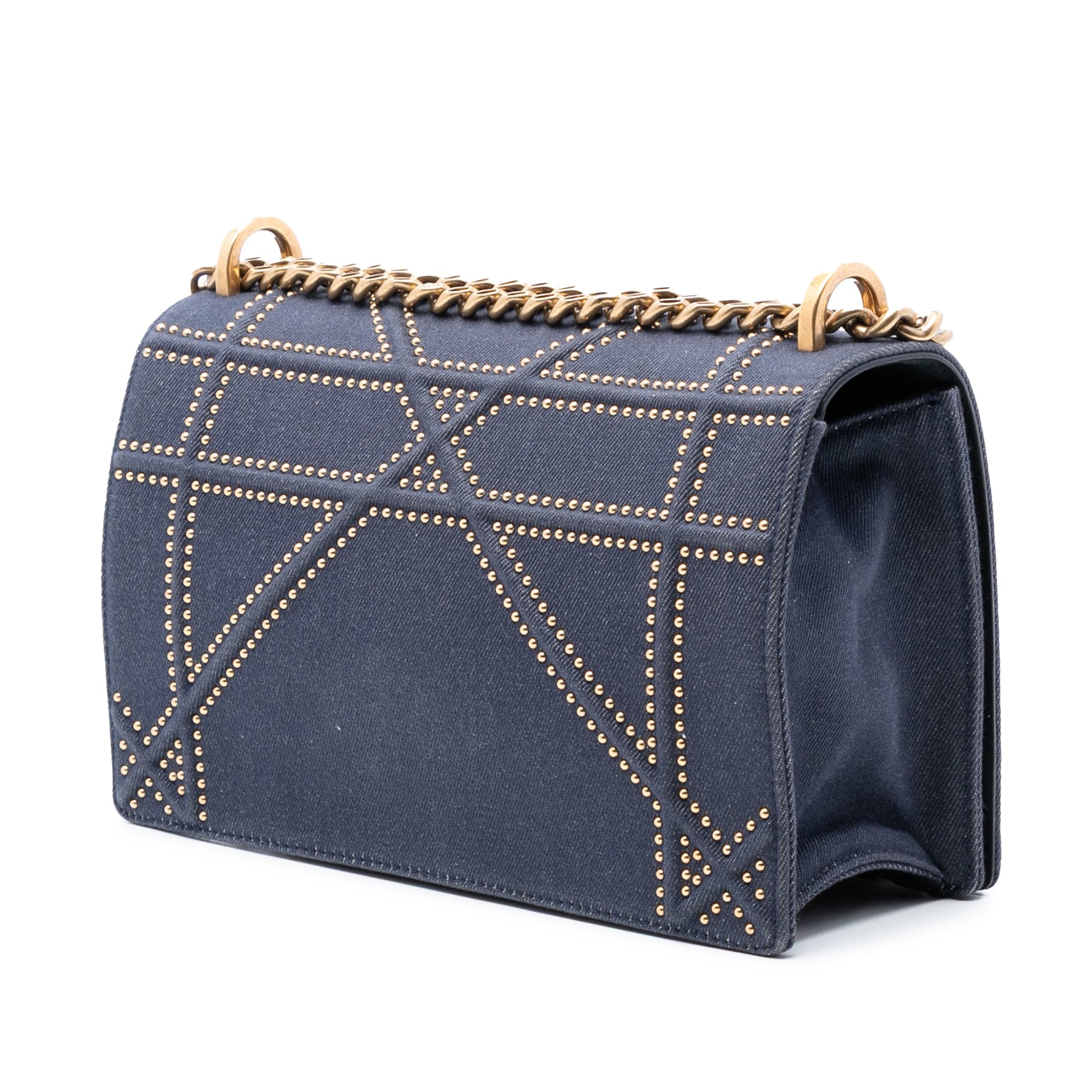 Dior Medium Studded Denim Diorama Flap