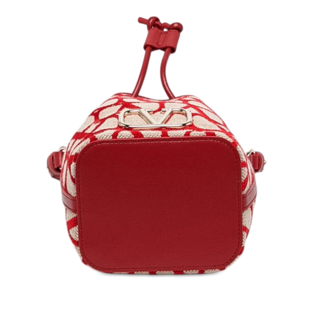 Valentino Mini Canvas VLogo Iconographe Bucket Bag — Beige