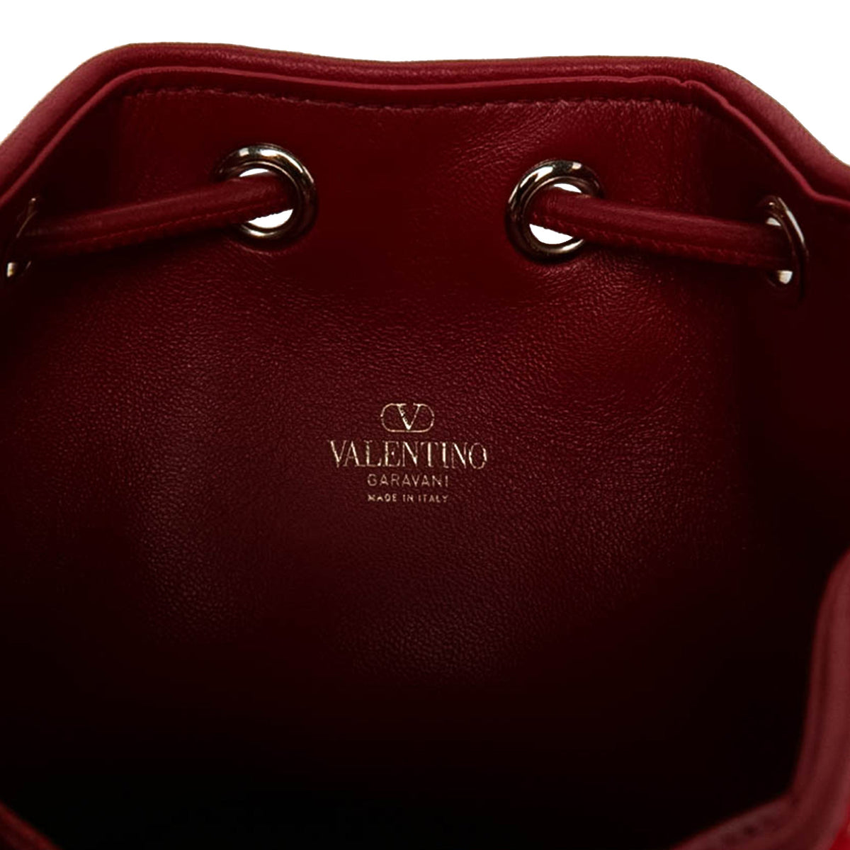Valentino Mini Canvas VLogo Iconographe Bucket Bag — Beige