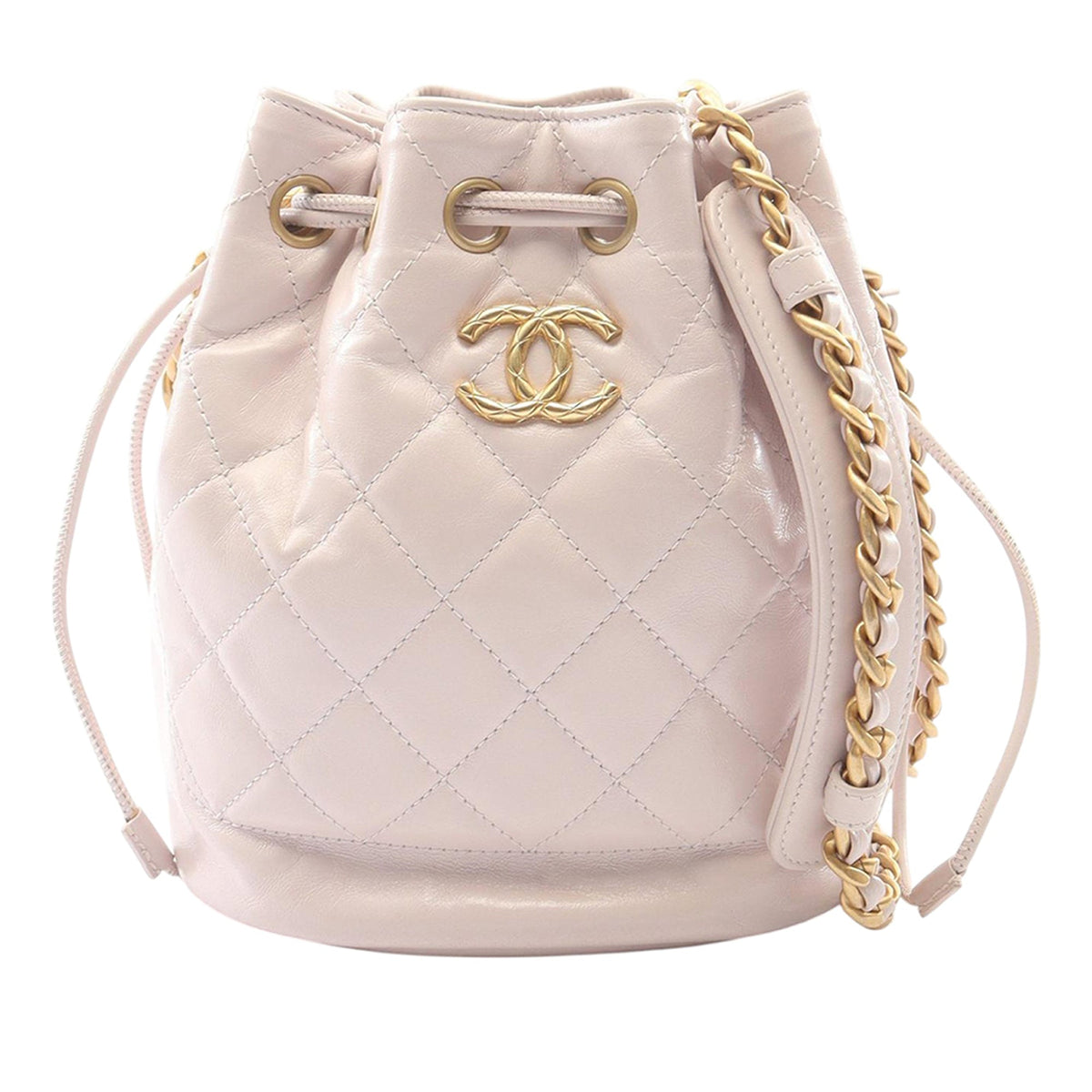 Chanel CC Quilted Calfskin Drawstring Bucket Bag