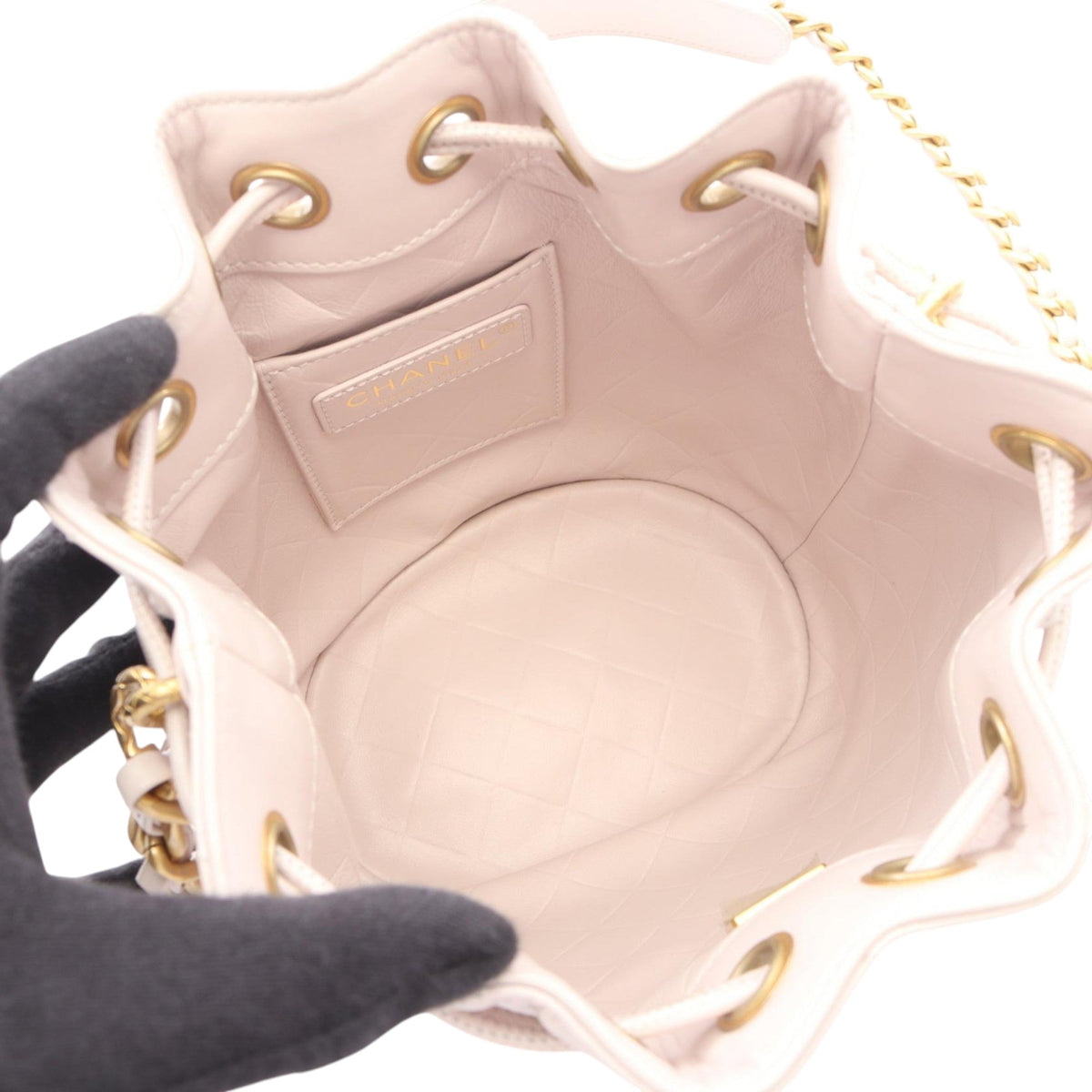 Chanel CC Quilted Calfskin Drawstring Bucket Bag