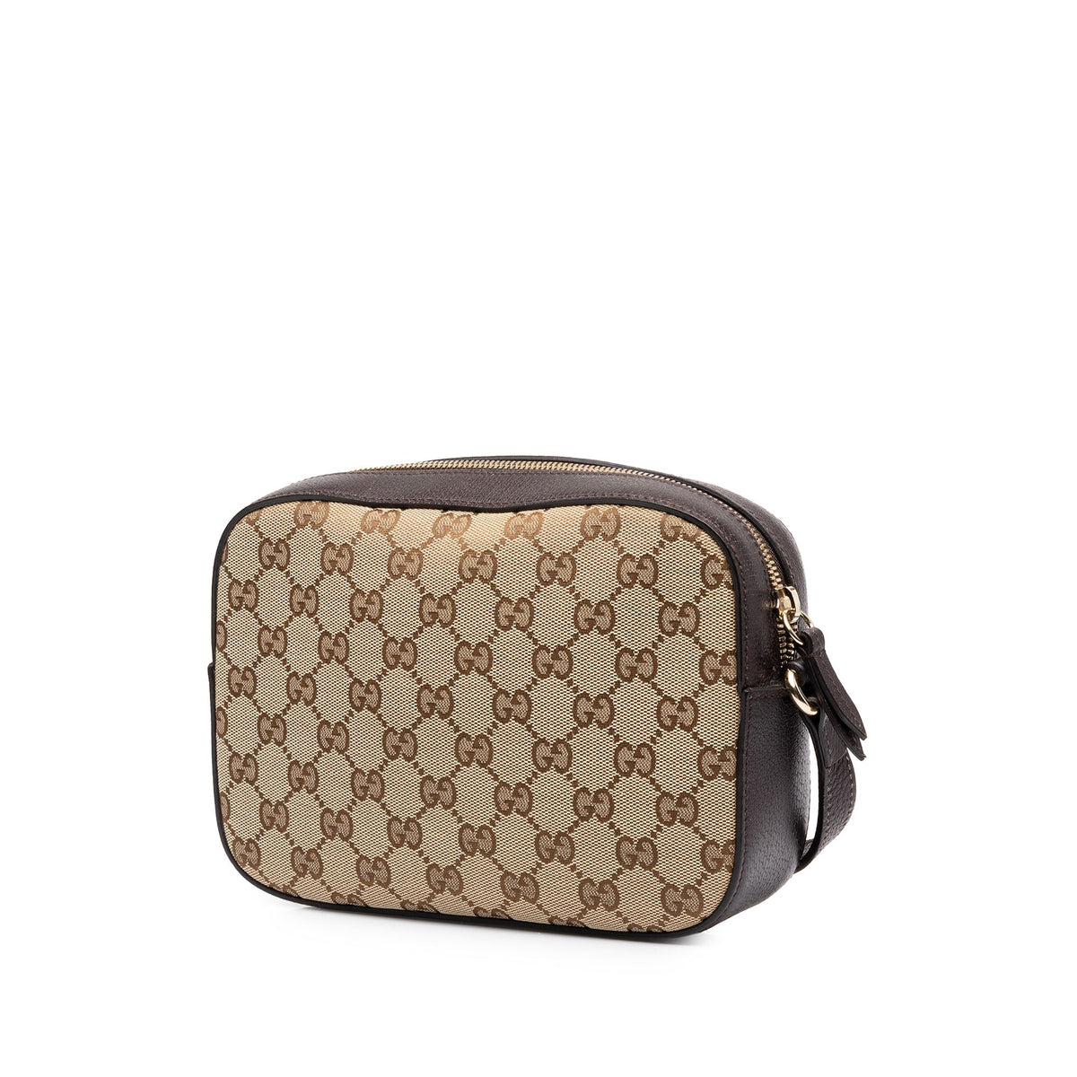 Gucci GG Canvas Webby Bee Camera Bag — Beige