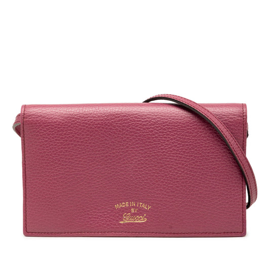 Gucci Dollar Calfskin Swing Wallet On Strap
