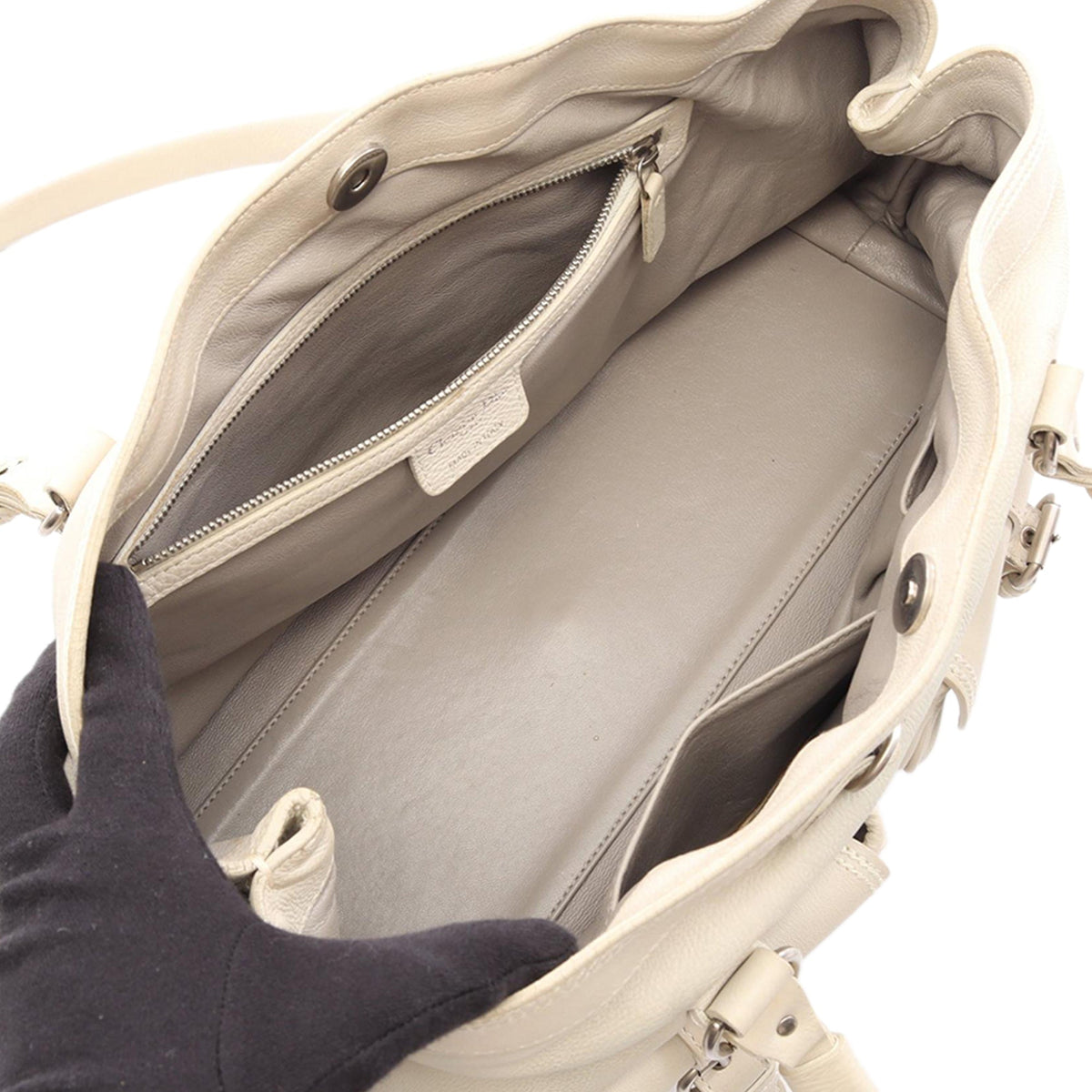 Dior Leather Shoulder Bag — Beige