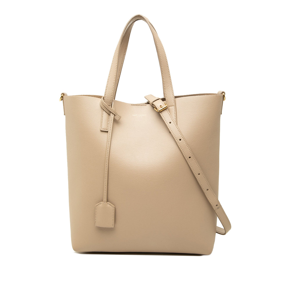 Saint Laurent Toy Leather North South Shopping Tote — Beige