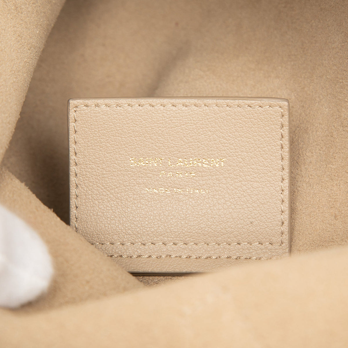 Saint Laurent Toy Leather North South Shopping Tote — Beige