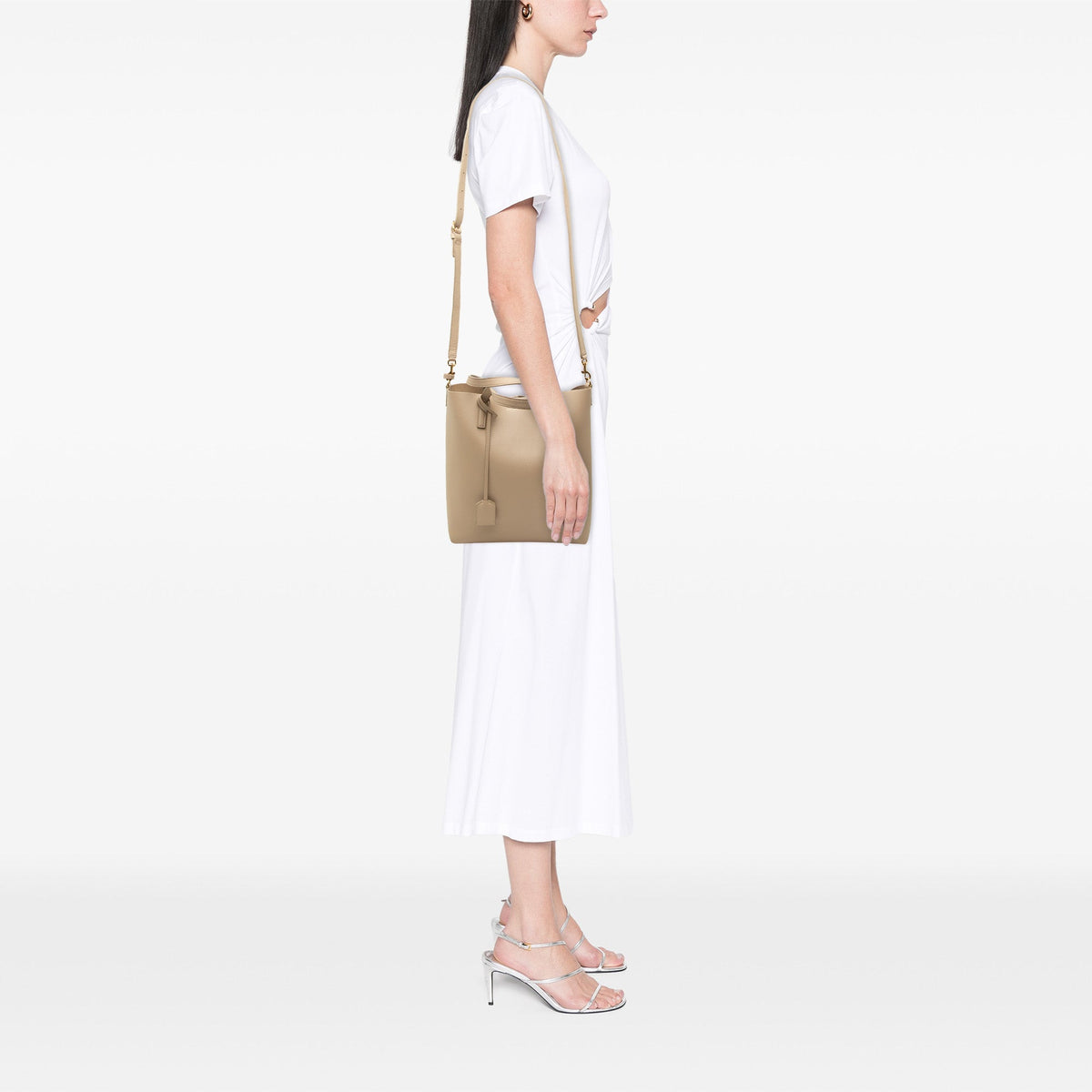 Saint Laurent Toy Leather North South Shopping Tote — Beige