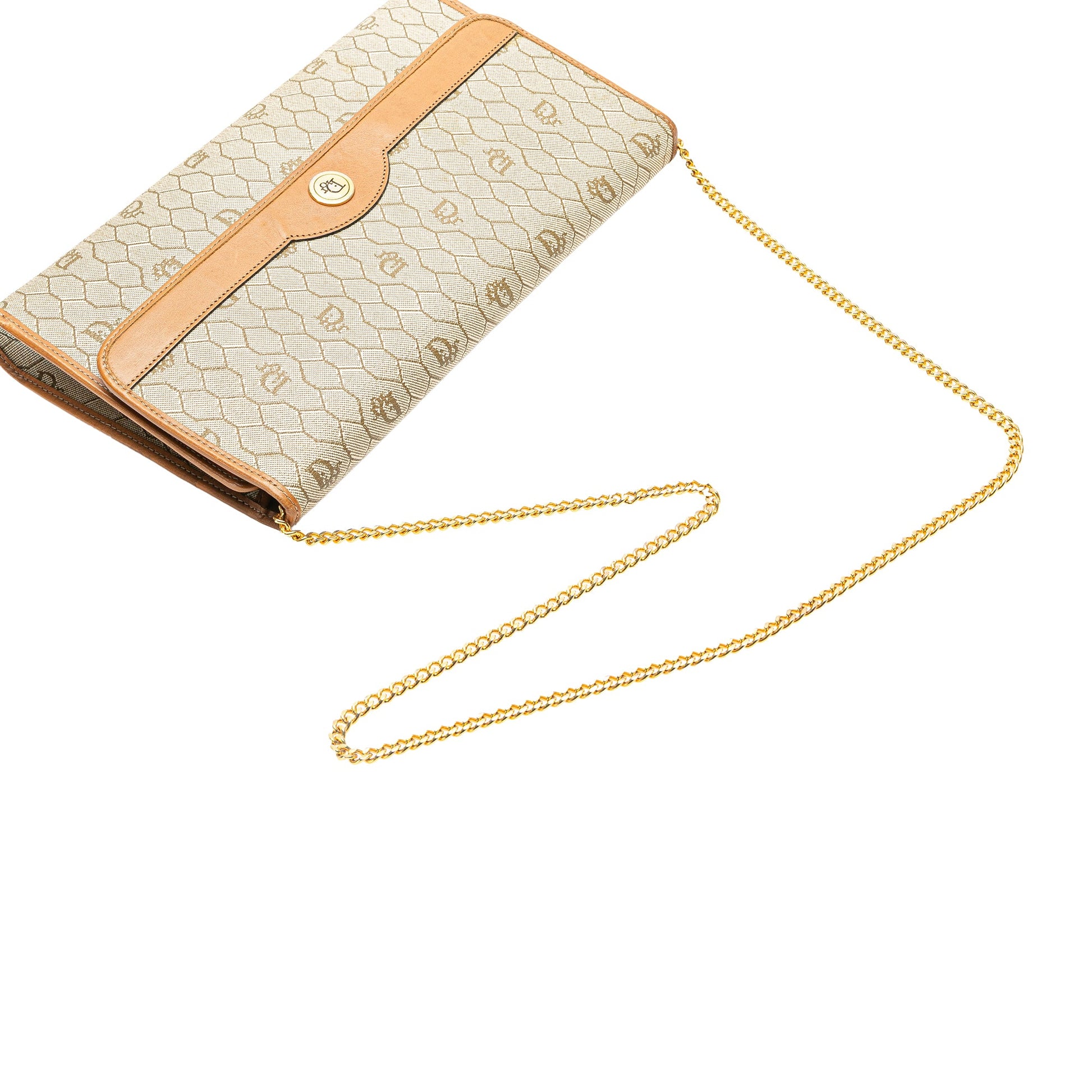 Dior Honeycomb Coated Canvas Chain Shoulder Bag