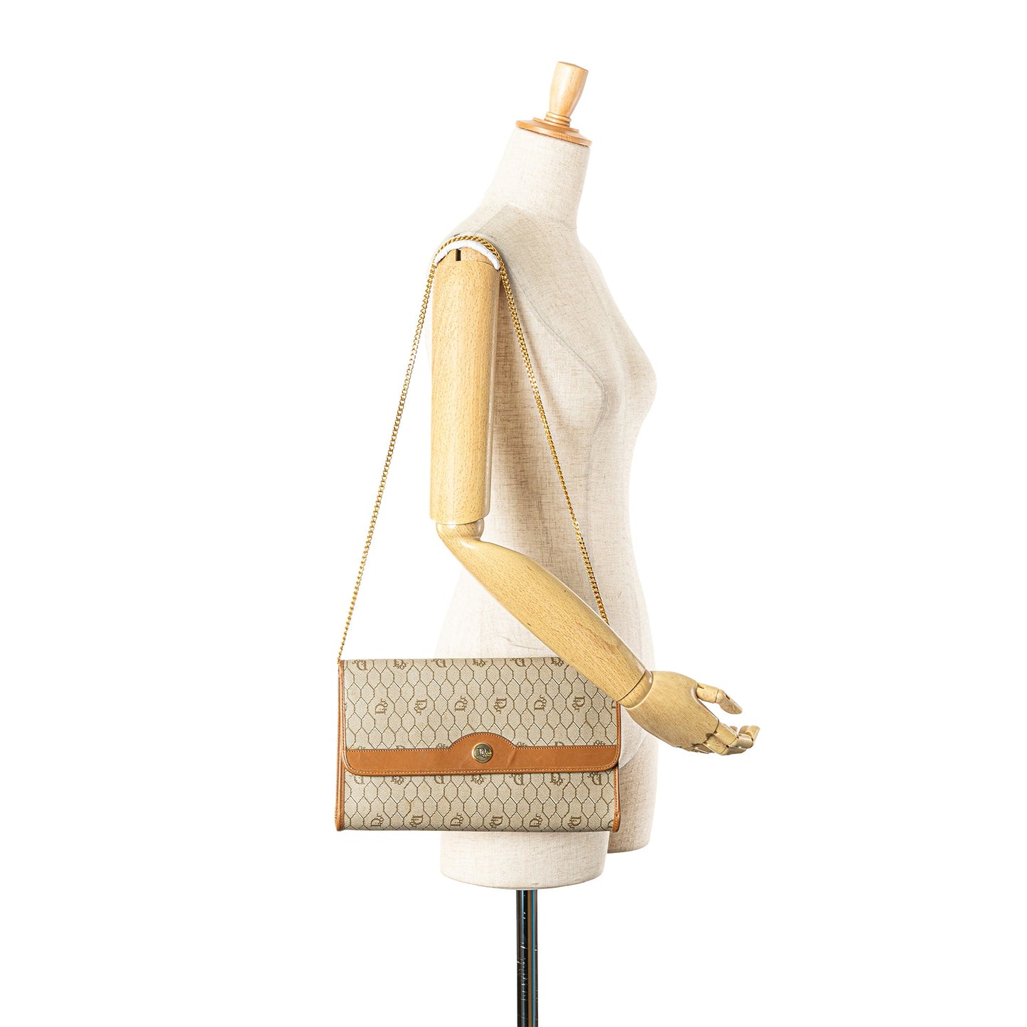 Dior Honeycomb Coated Canvas Chain Shoulder Bag