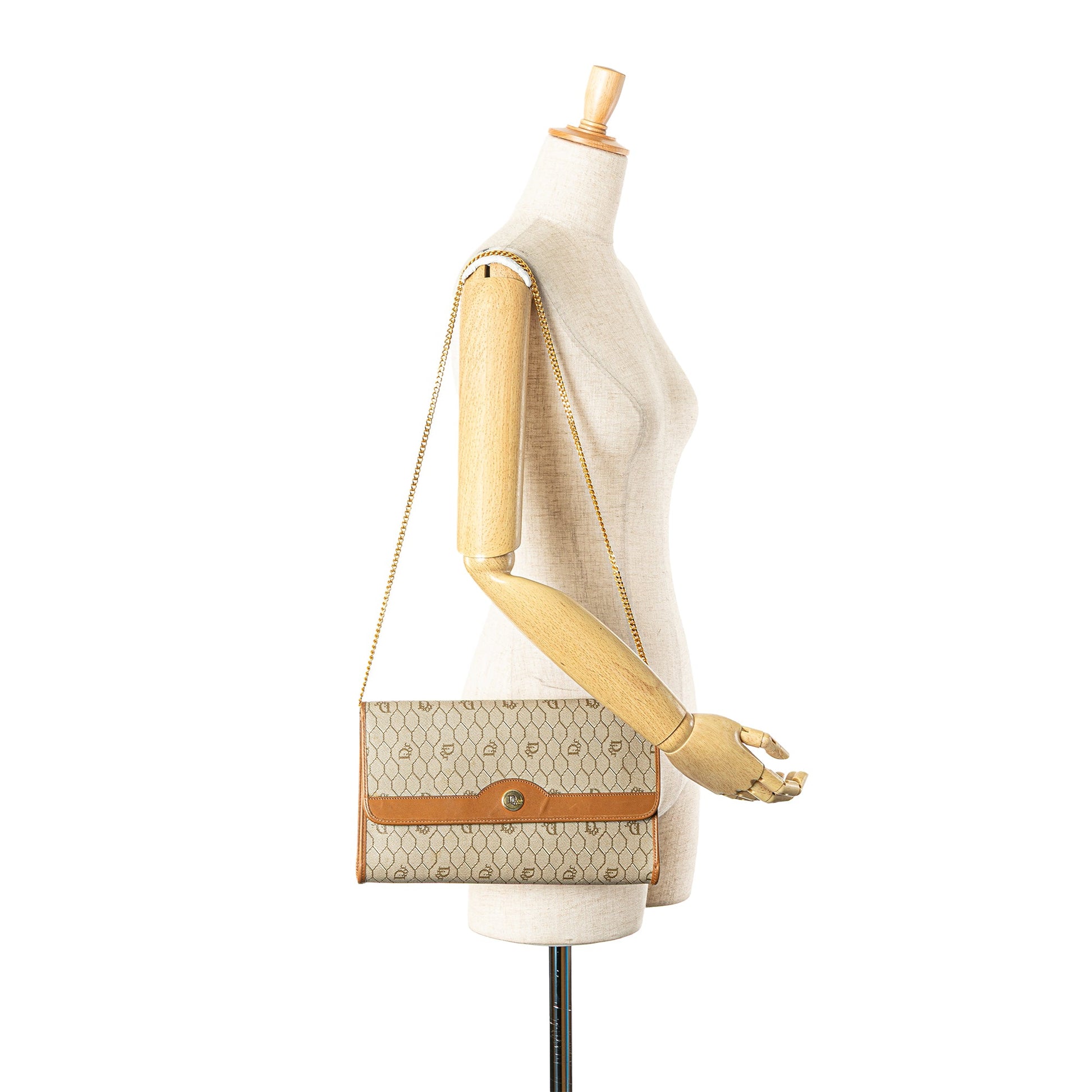 Dior Honeycomb Coated Canvas Chain Shoulder Bag
