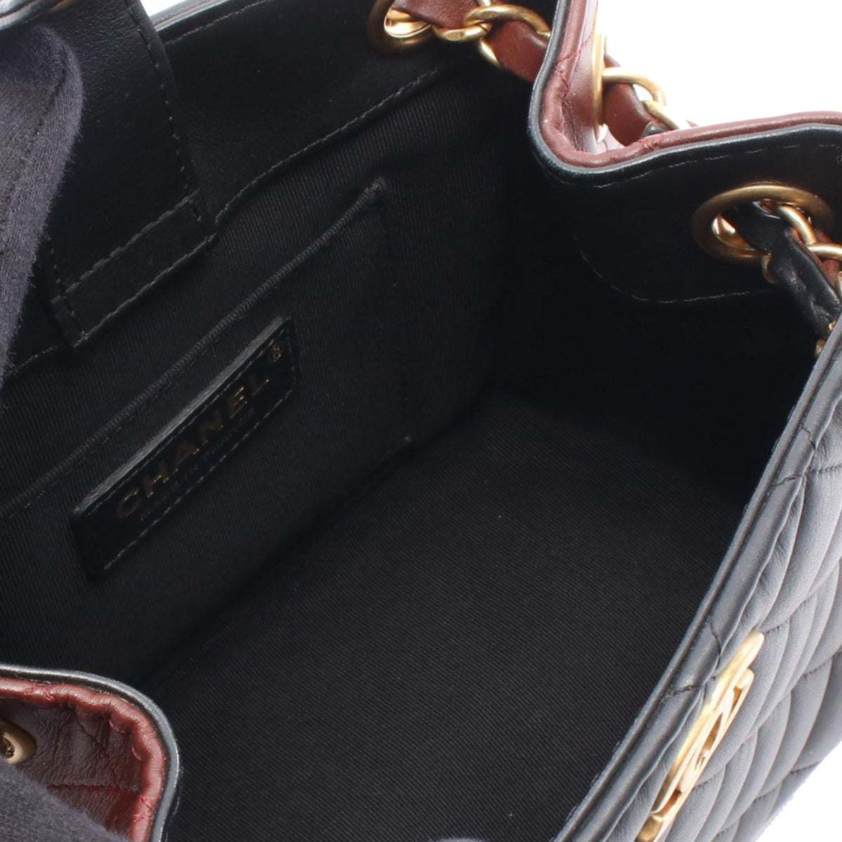 Chanel CC Quilted Lambskin Drawstring Bucket Bag