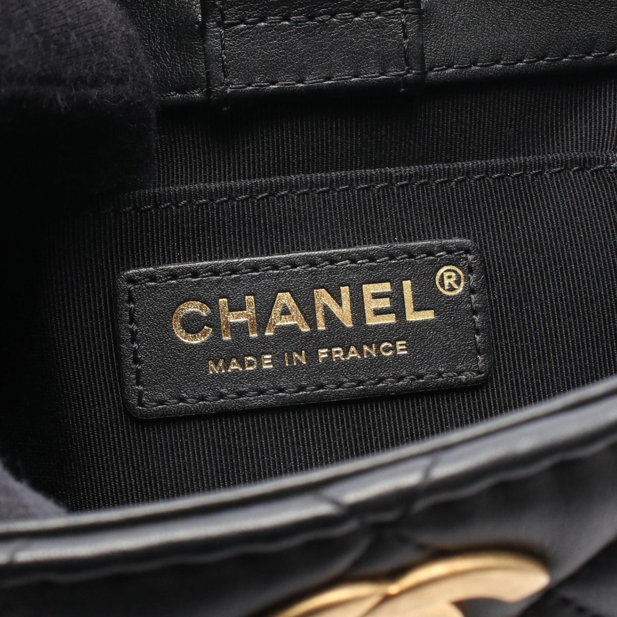 Chanel CC Quilted Lambskin Drawstring Bucket Bag