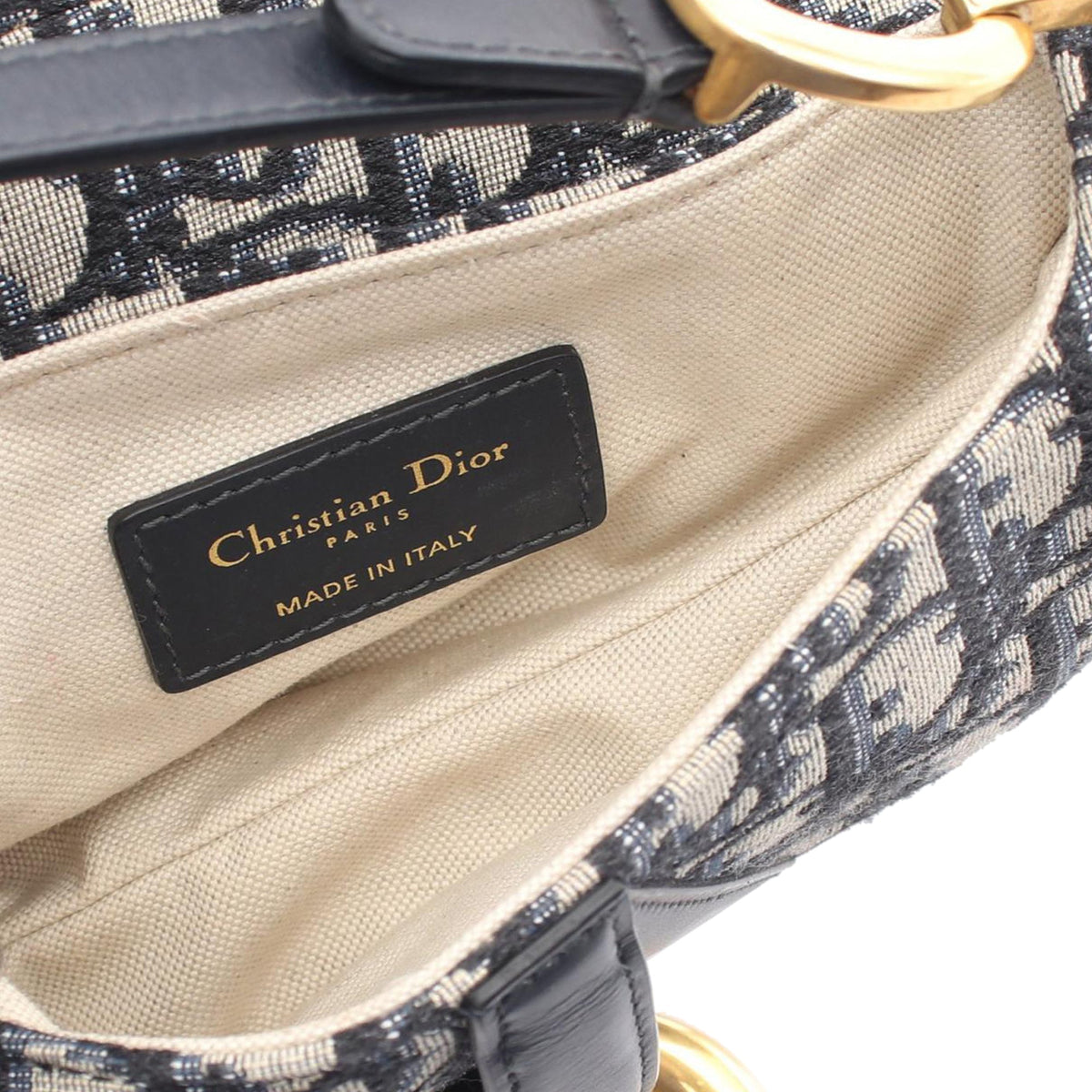 Dior Mini Oblique Canvas Saddle Bag