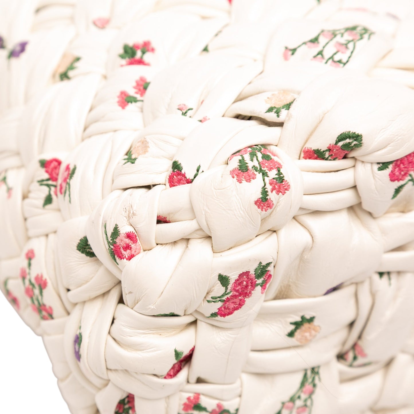 Bottega Veneta Small Floral Printed Leather Intrecciato Kalimero Bucket Bag