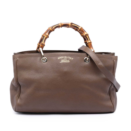 Gucci Medium Calfskin Bamboo Shopper Satchel