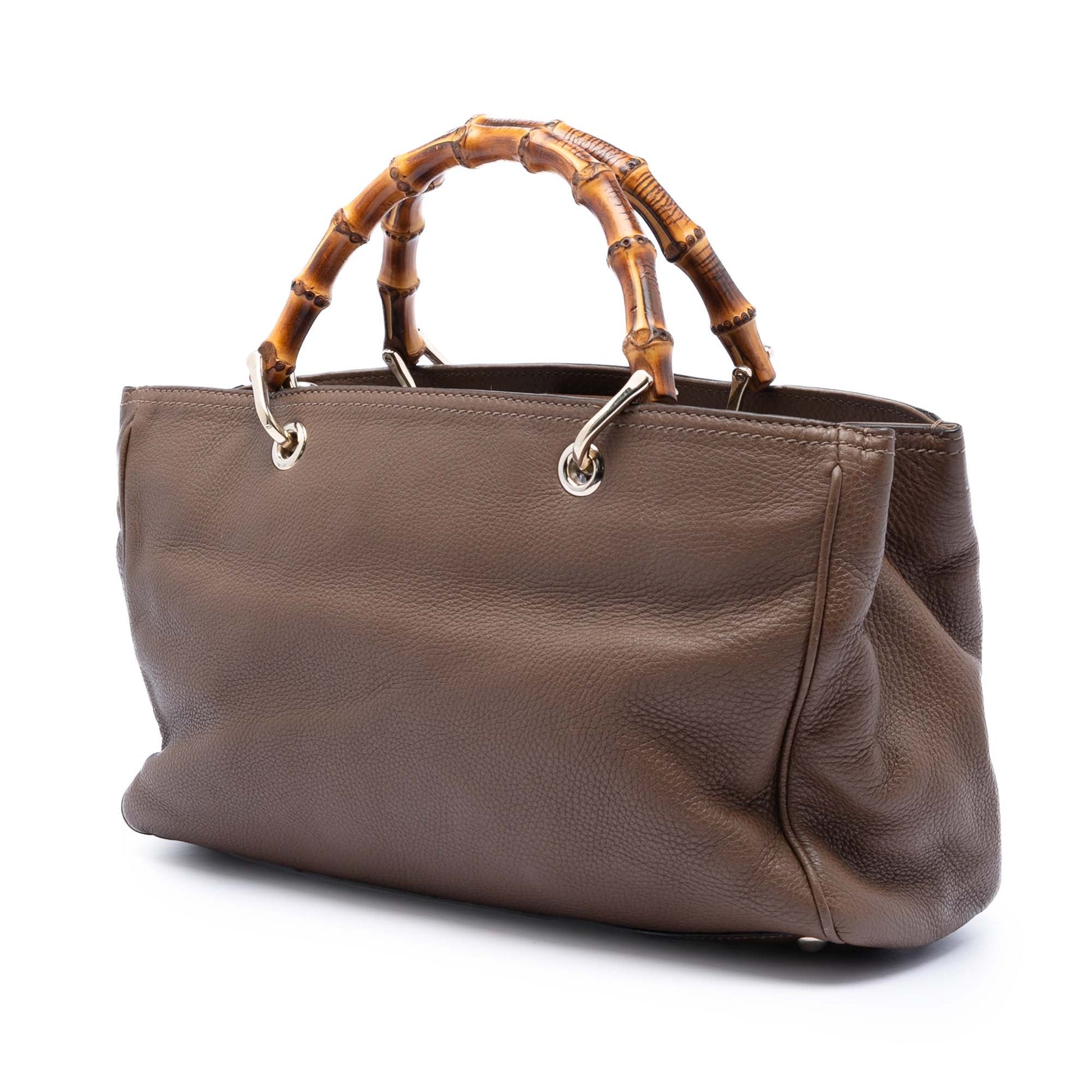 Gucci Medium Calfskin Bamboo Shopper Satchel