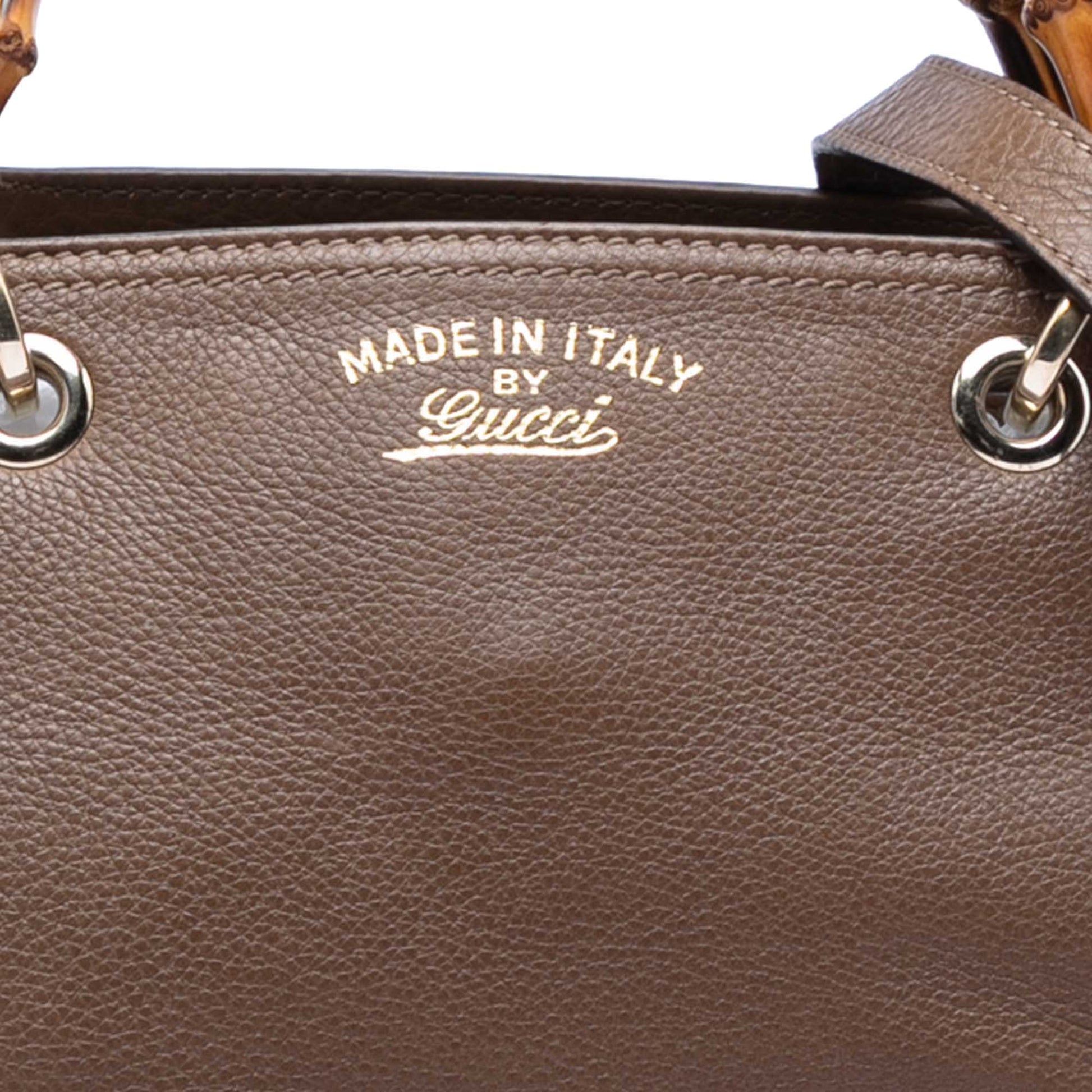 Gucci Medium Calfskin Bamboo Shopper Satchel