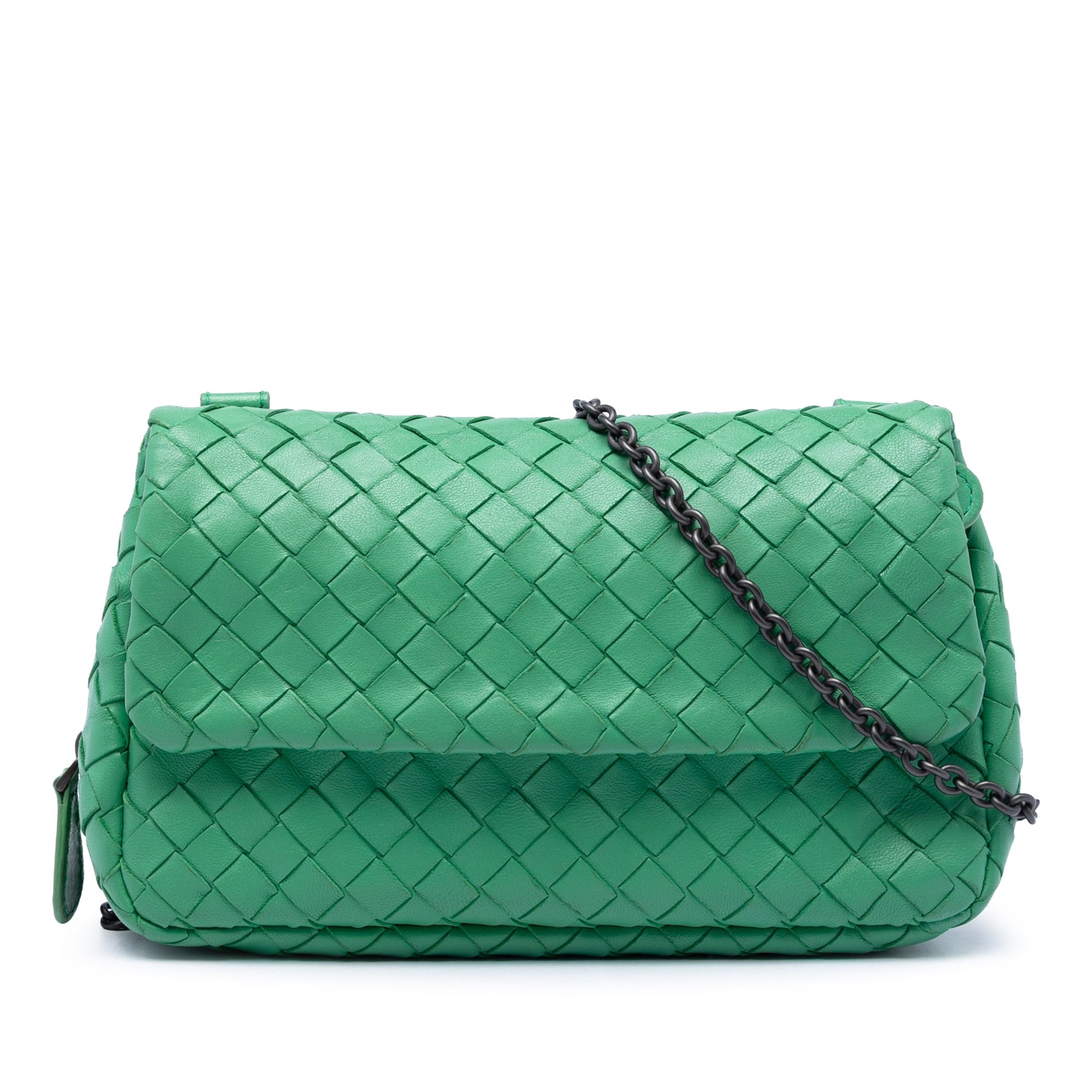 Bottega Veneta Mini Nappa Intrecciato Expandable Chain Flap Crossbody