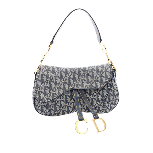 Dior Diorissimo Canvas Double Saddle Bag
