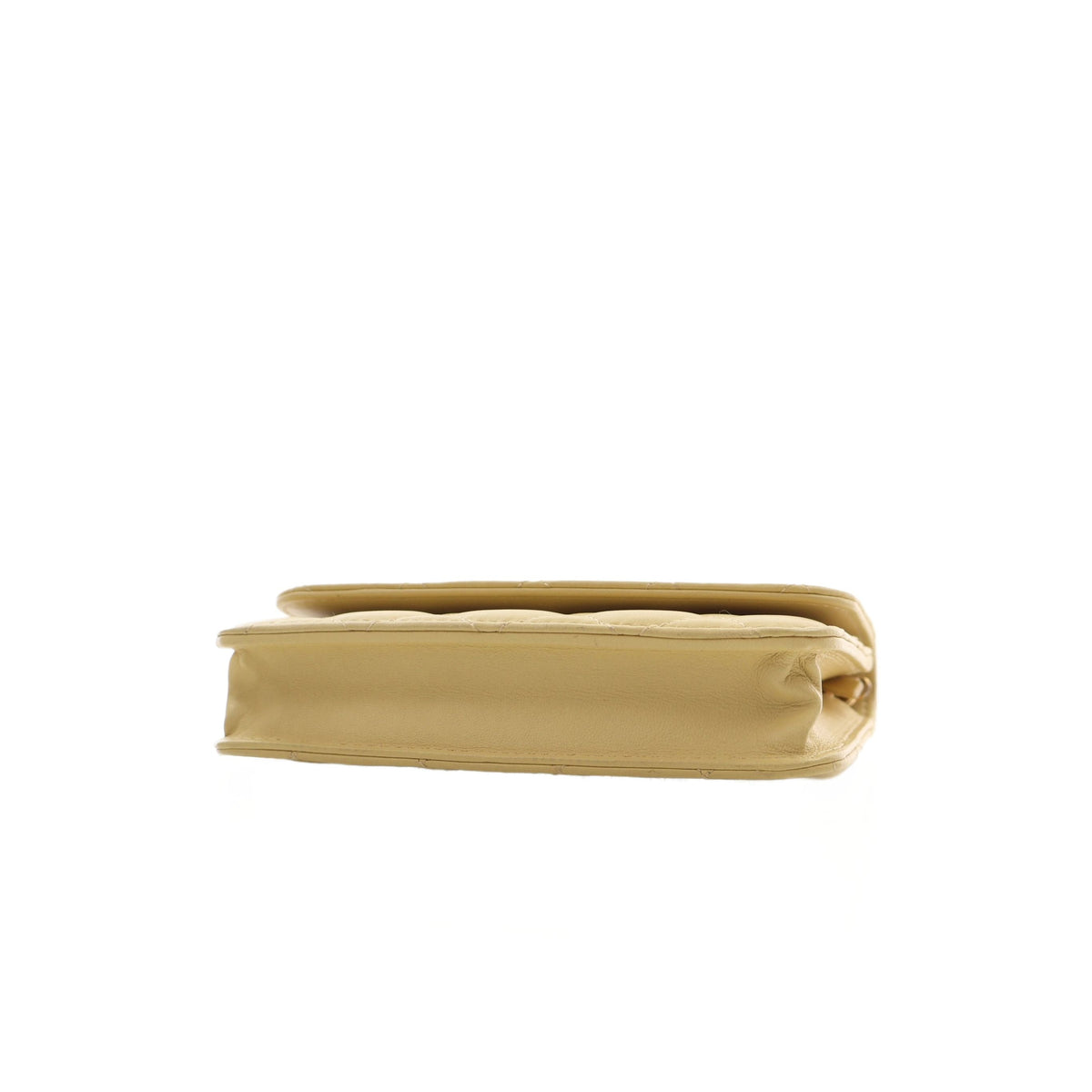 Chanel CC Quilted Lambskin Clutch With Chain — Yellow