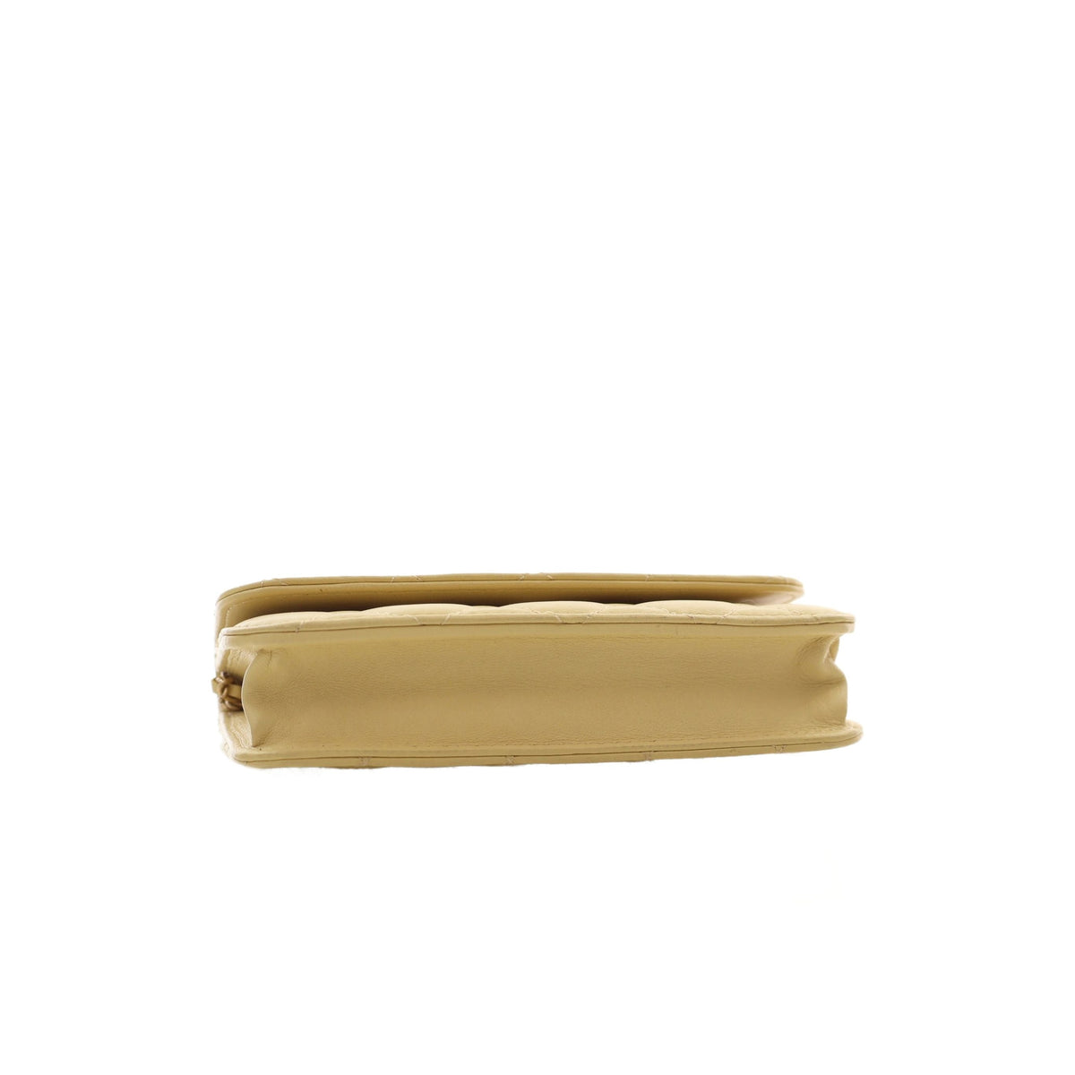 Chanel CC Quilted Lambskin Clutch With Chain — Yellow