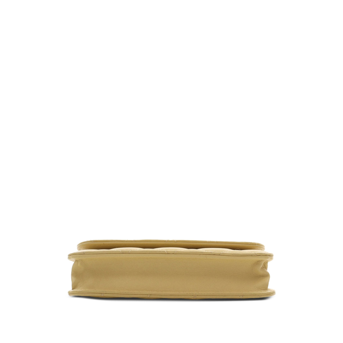 Chanel CC Quilted Lambskin Clutch With Chain — Yellow
