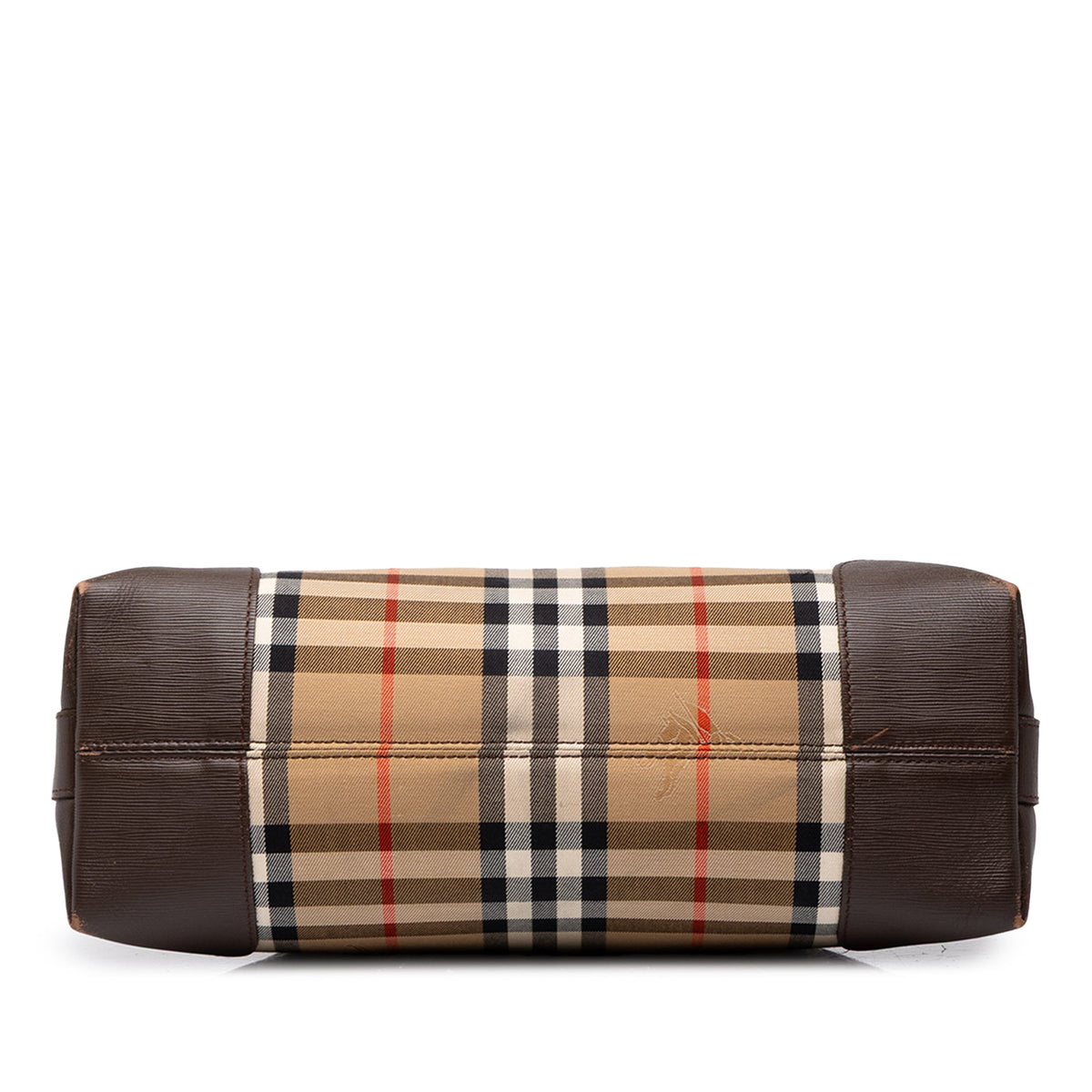 Burberry Haymarket Check Canvas Dome Satchel — Beige