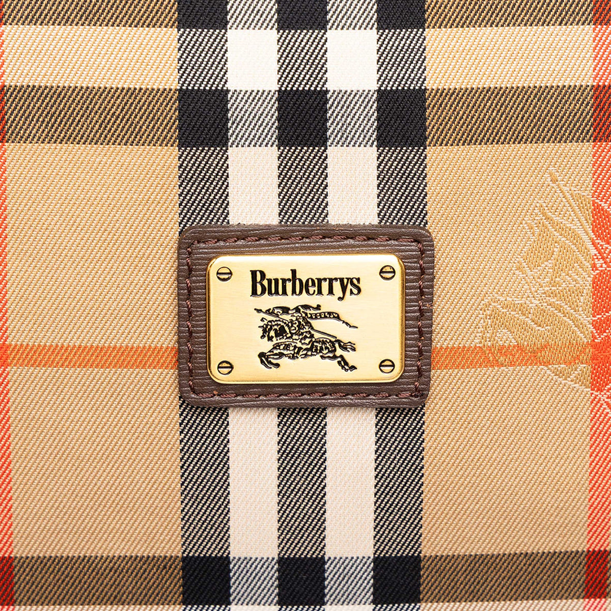 Burberry Haymarket Check Canvas Dome Satchel — Beige