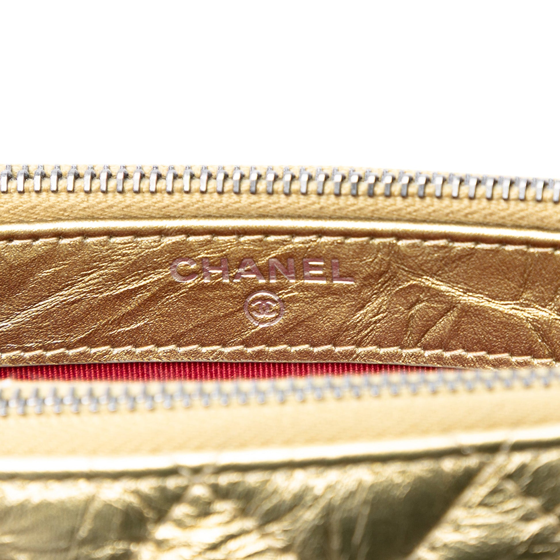 Chanel Quilted Metallic Aged Calfskin Gabrielle Clutch With Chain