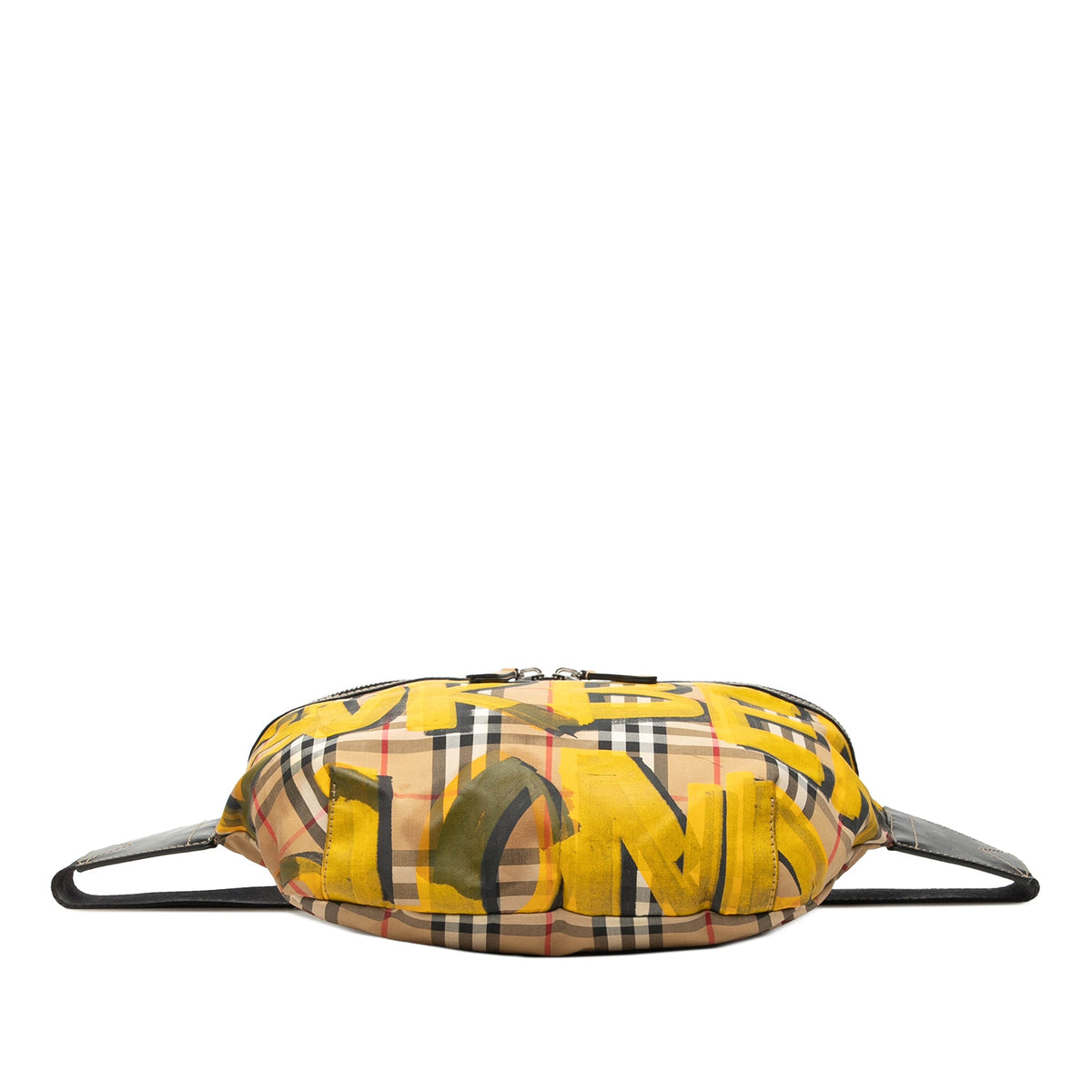 Burberry Large House Check Canvas Graffiti Sony Belt Bag — Beige
