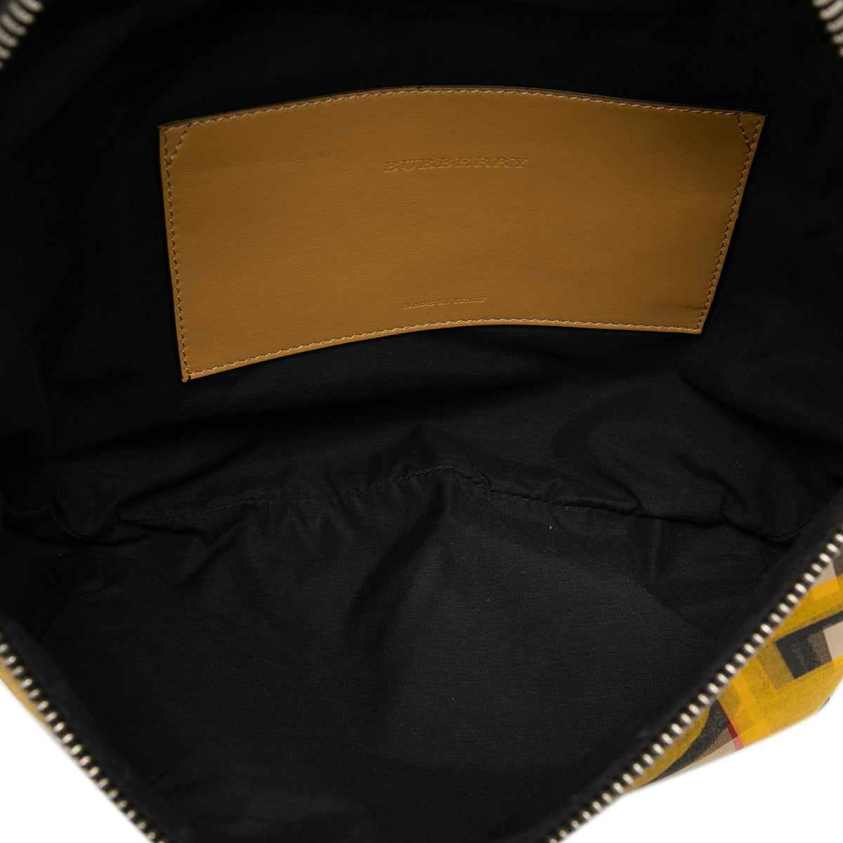 Burberry Large House Check Canvas Graffiti Sony Belt Bag — Beige