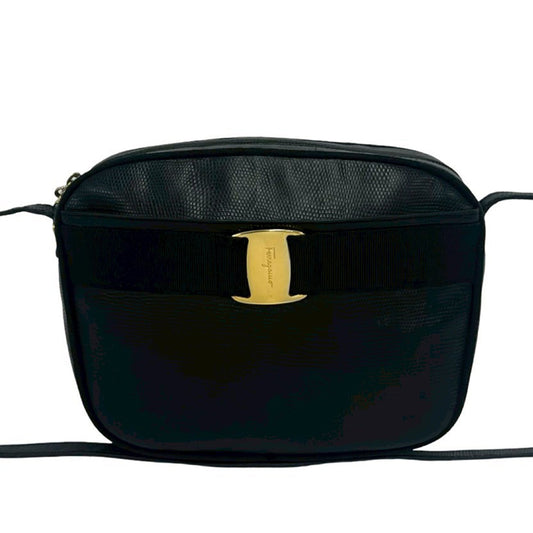 Ferragamo Lizard Embossed Leather Vara Crossbody
