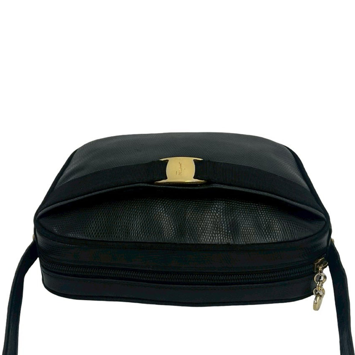 Ferragamo Lizard Embossed Leather Vara Crossbody