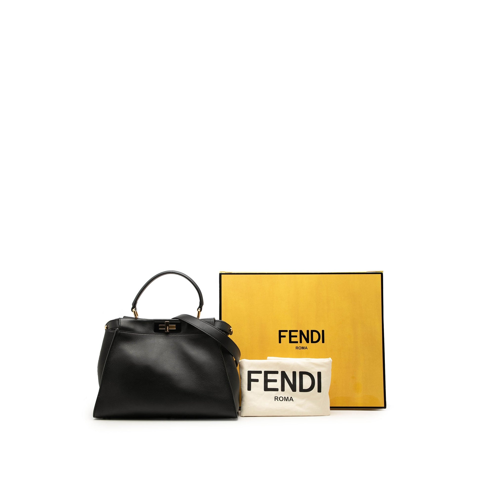 Fendi Medium Leather Selleria Peekaboo Iconic Satchel