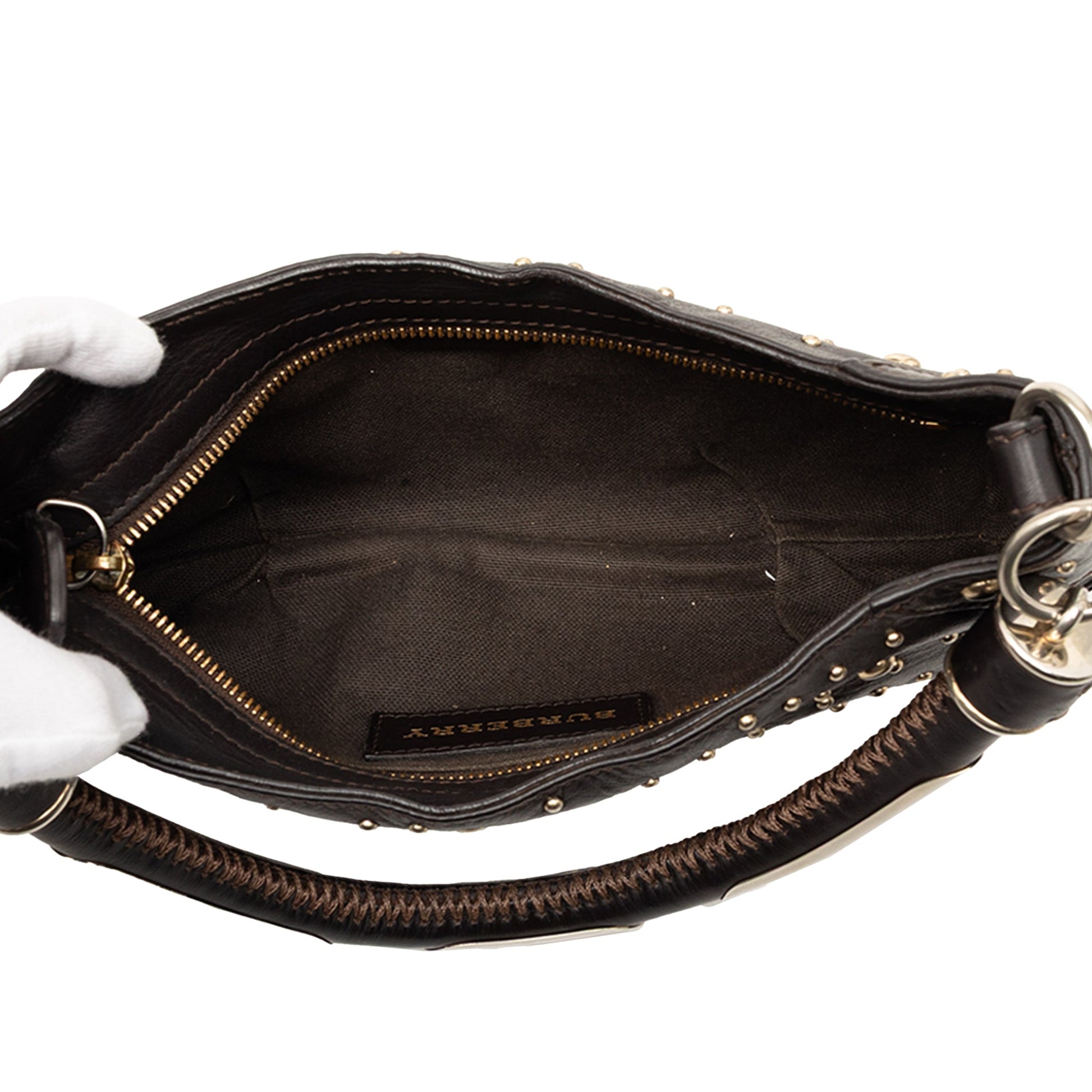 Burberry Studded Calfskin Cadet Satchel
